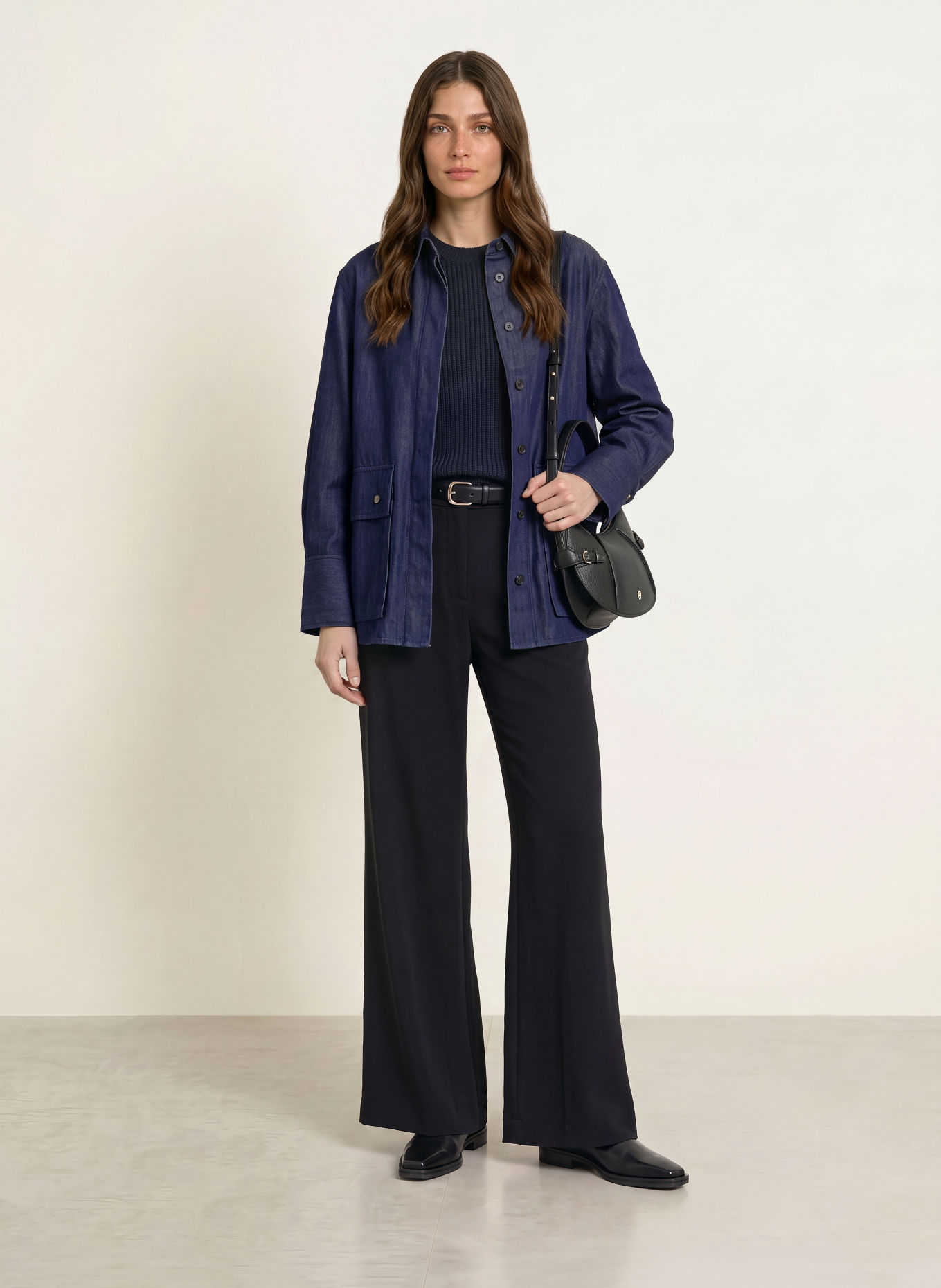 lilienfels Chemisier effet denim: BLEU FONCÉ