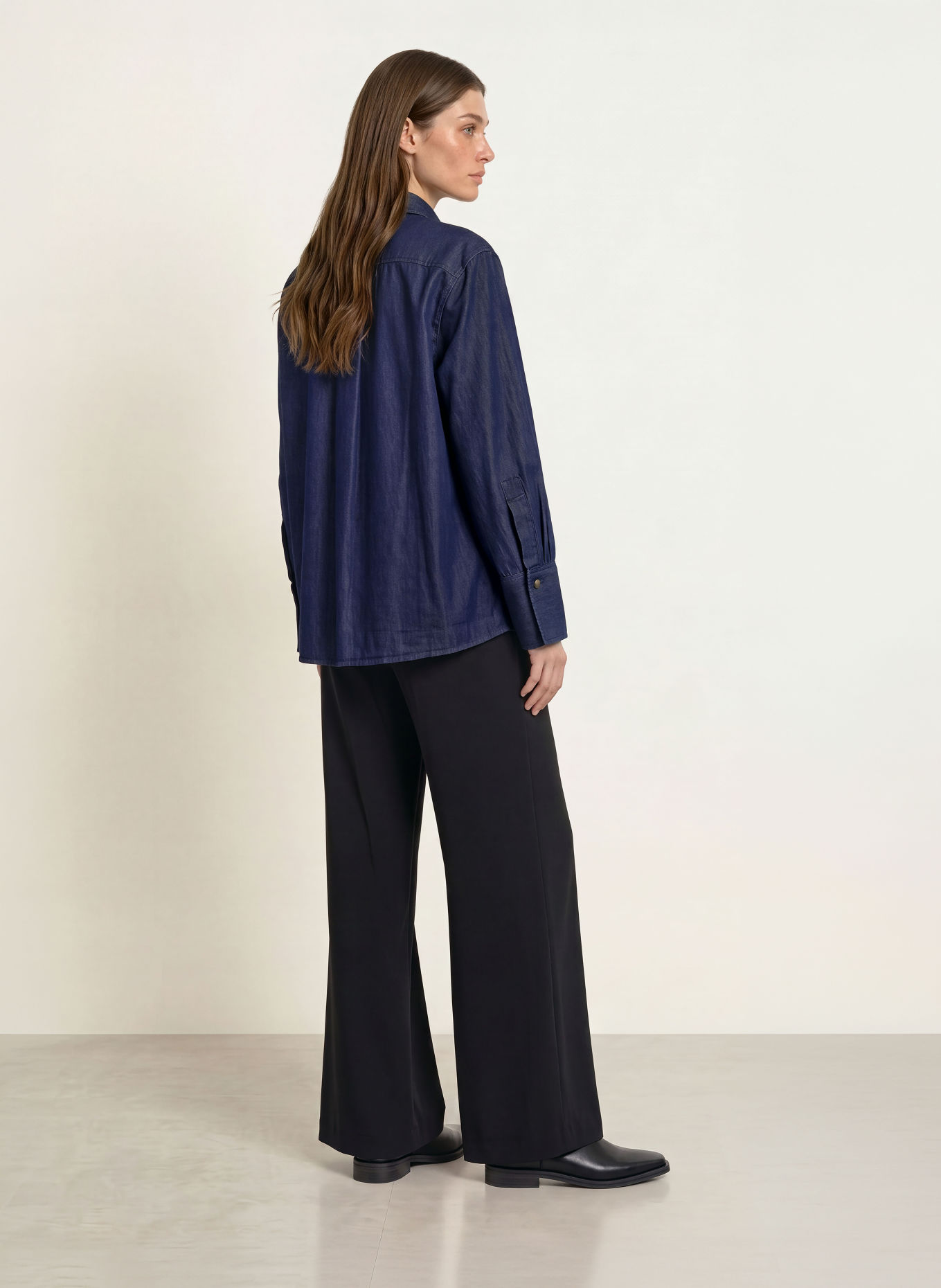 lilienfels Chemisier effet denim: BLEU FONCÉ