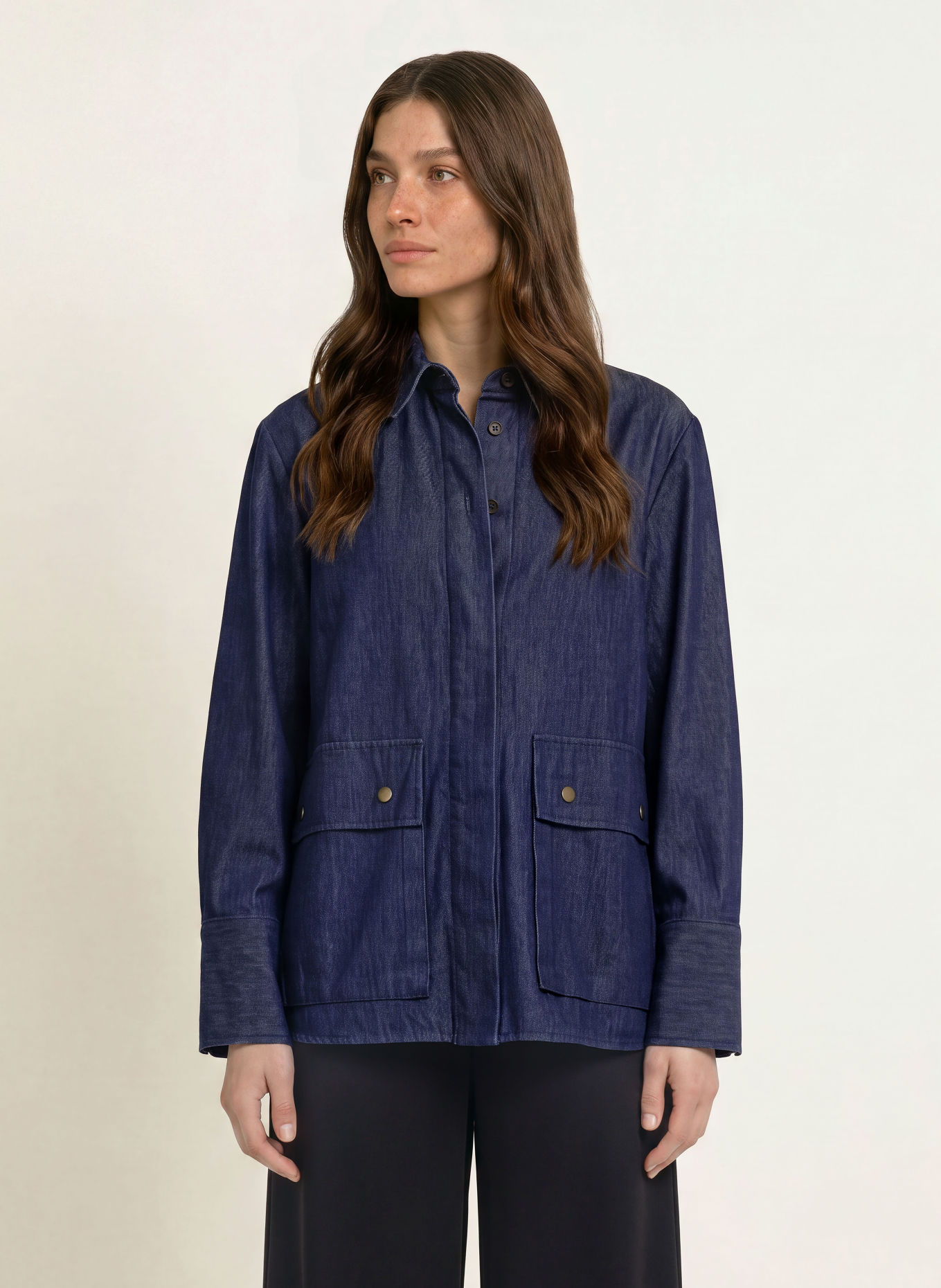 lilienfels Chemisier effet denim: BLEU FONCÉ