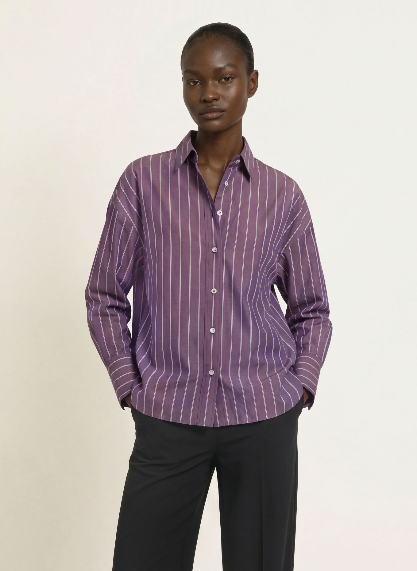 lilienfels Shirt blouse: PURPLE / ECRU