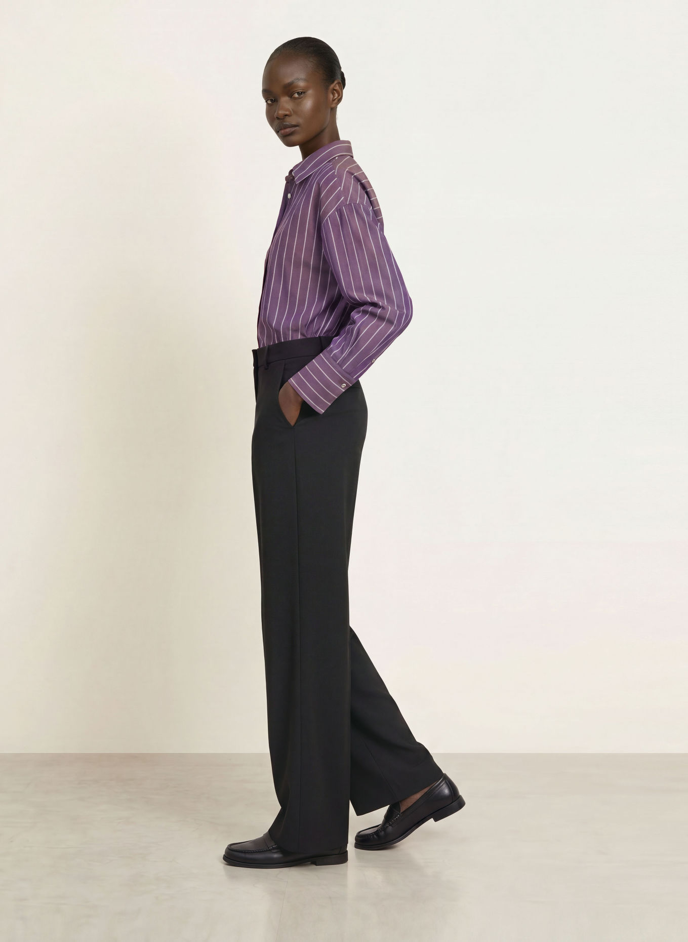 lilienfels Shirt blouse: PURPLE / ECRU