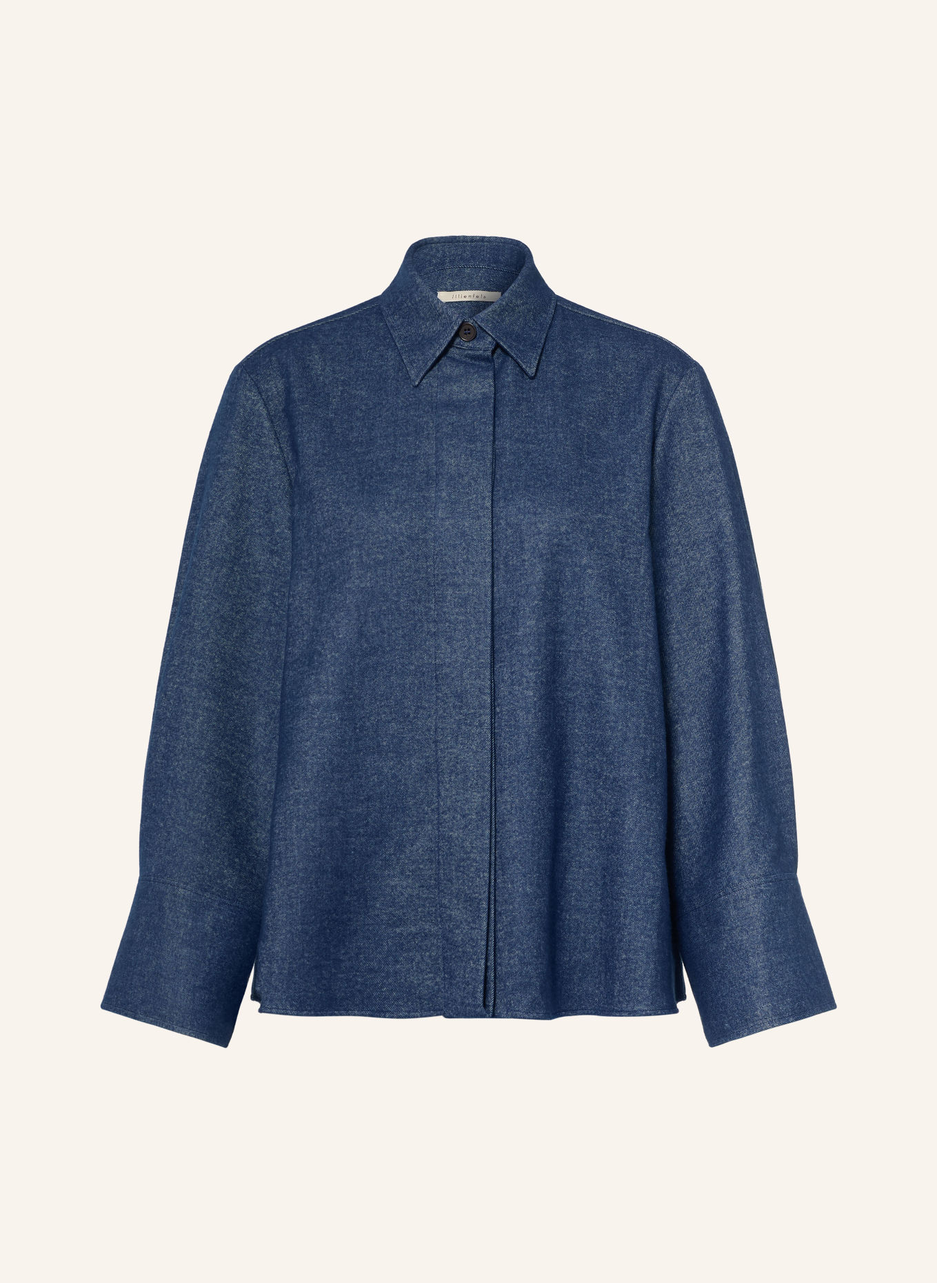 lilienfels Chemisier effet denim en flanelle: BLEU FONCÉ