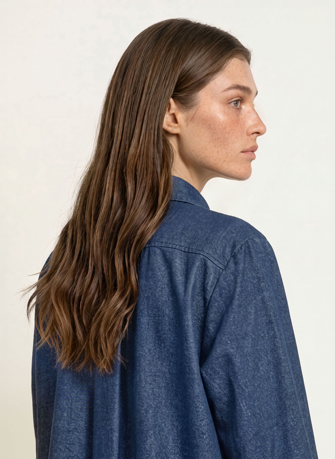 lilienfels Chemisier effet denim en flanelle: BLEU FONCÉ
