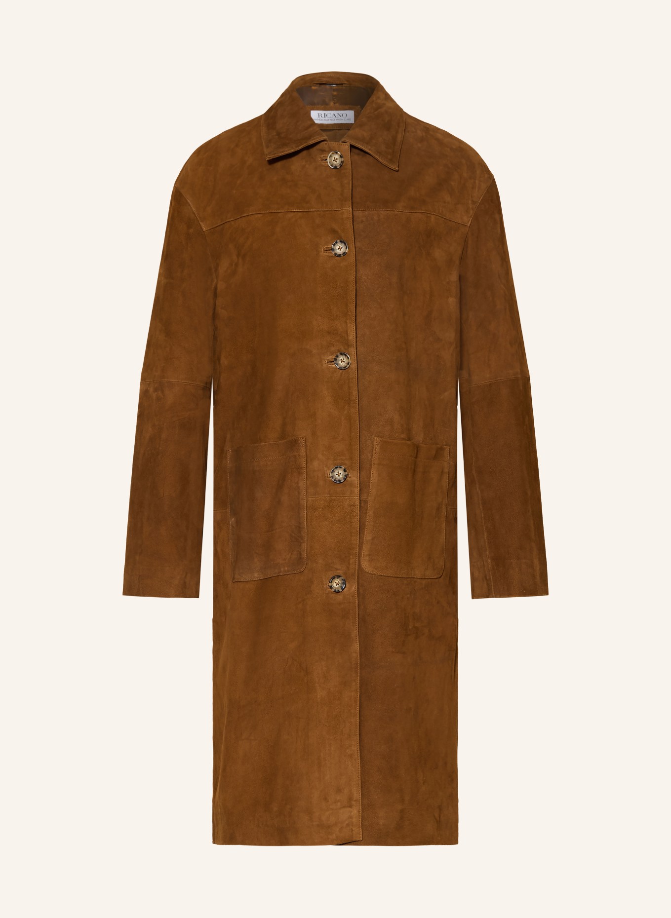 RICANO DONATELLA Leather Coat: BROWN