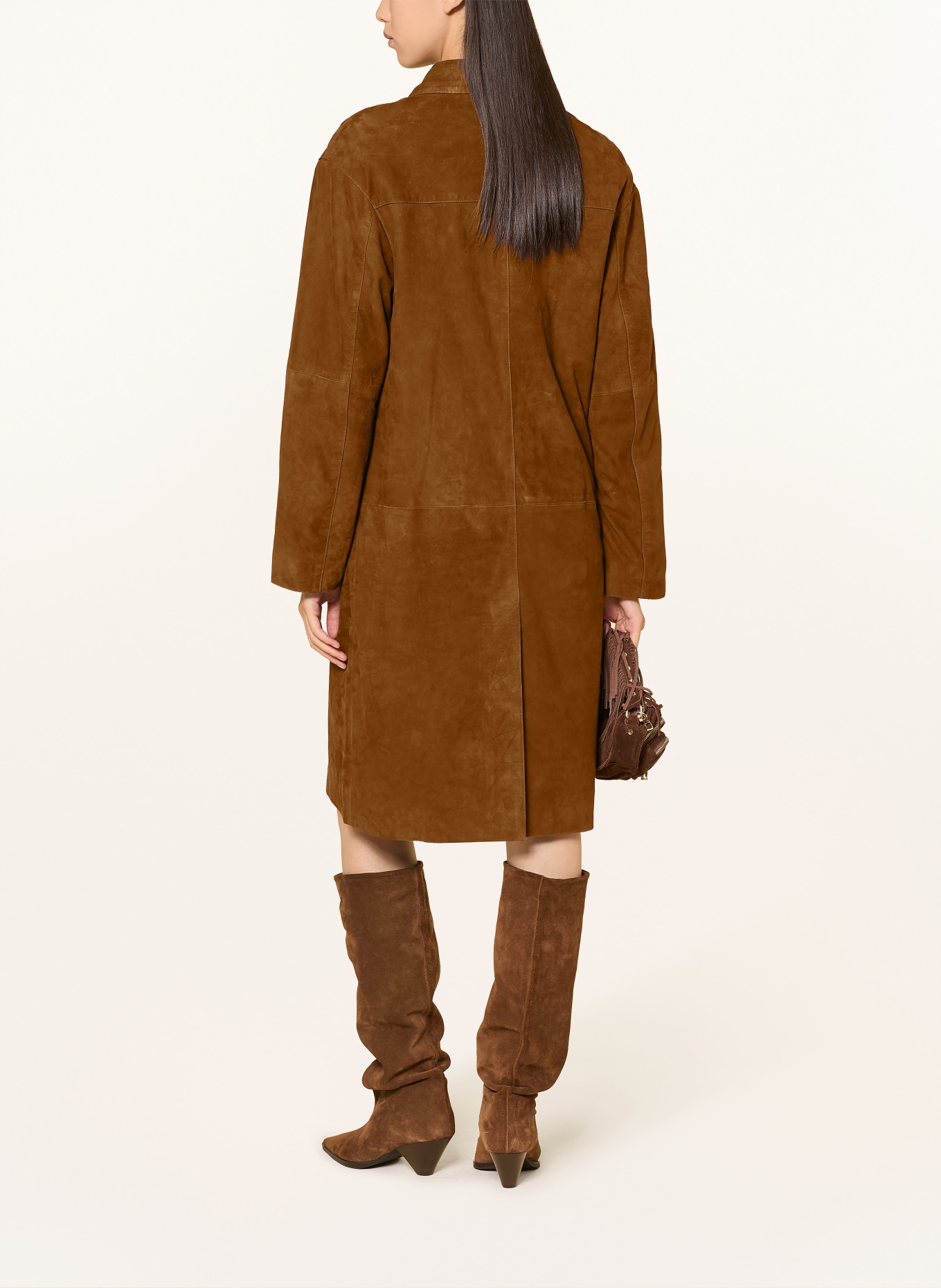 RICANO DONATELLA Leather Coat: BROWN