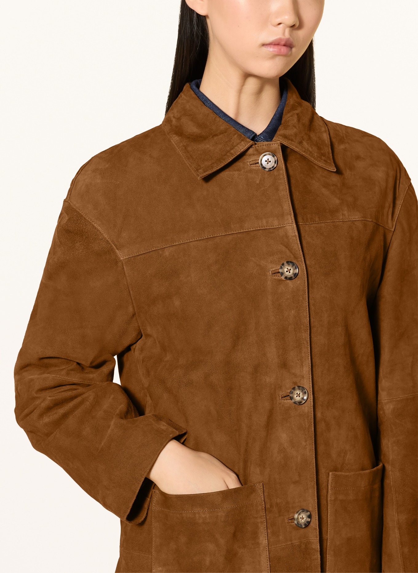 RICANO DONATELLA Leather Coat: BROWN