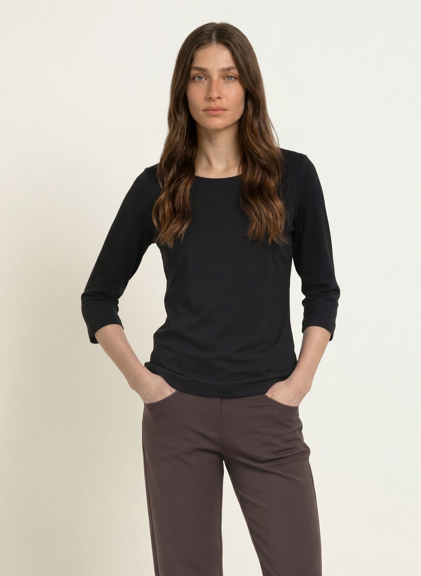 lilienfels Shirt mit 3/4-Arm: SCHWARZ