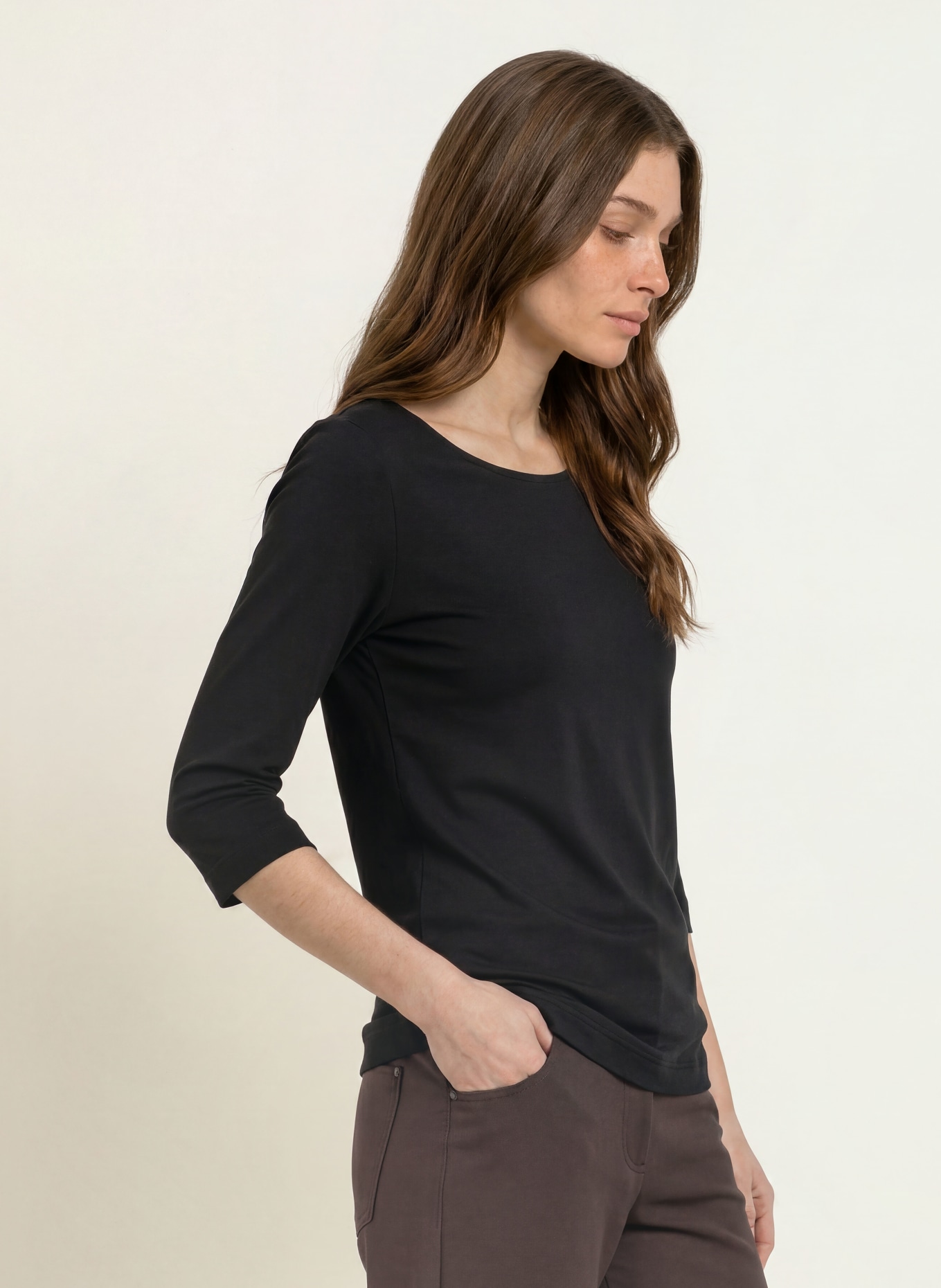 lilienfels Shirt mit 3/4-Arm: SCHWARZ