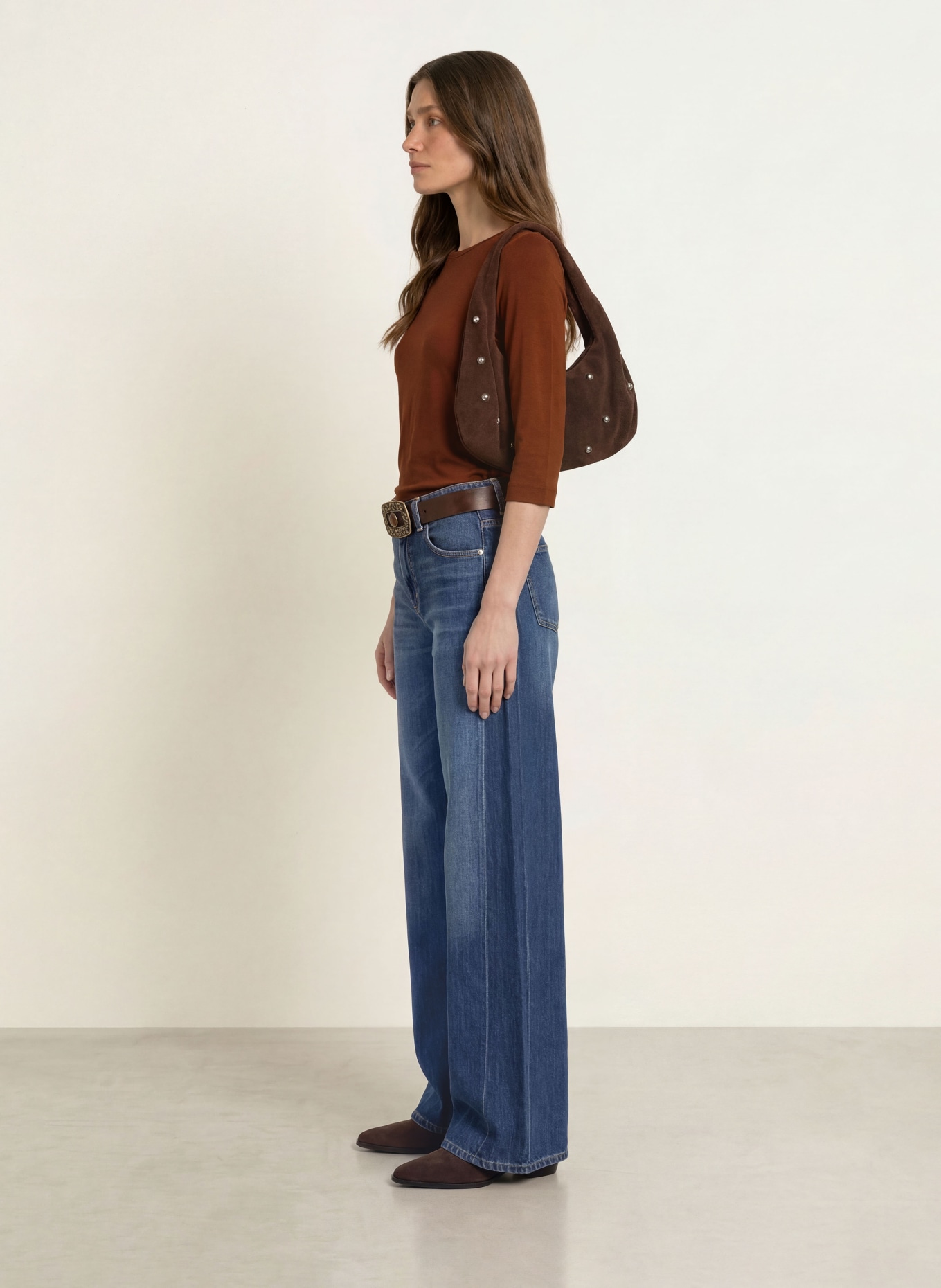 lilienfels Shirt mit 3/4-Arm: BRAUN