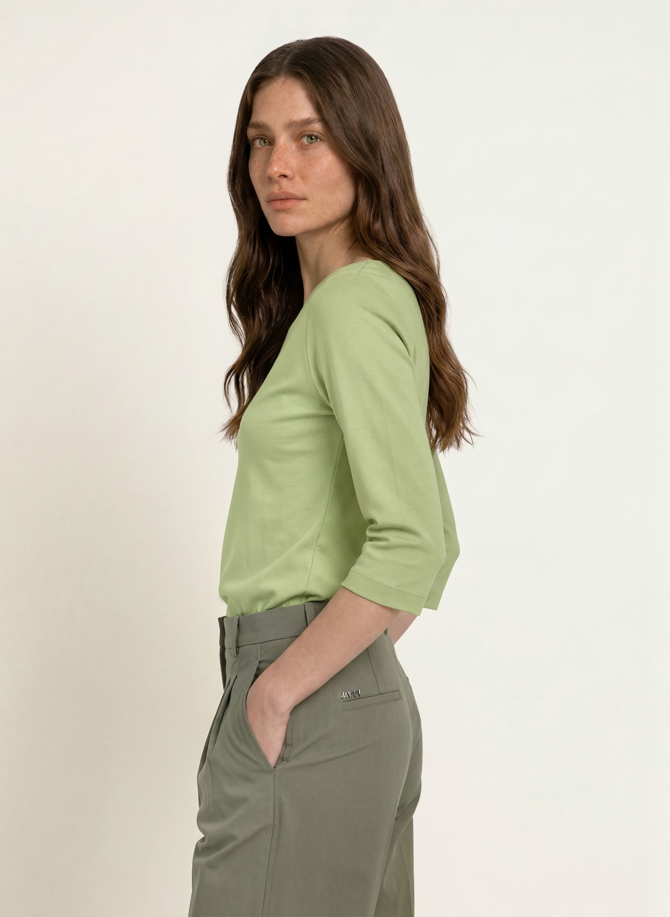 lilienfels T-shirt med 3/4-ärmar: LJUSGRÖN