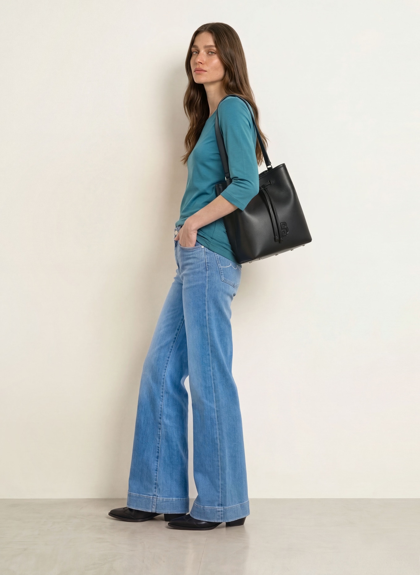 lilienfels Shirt with 3/4 sleeves: TEAL