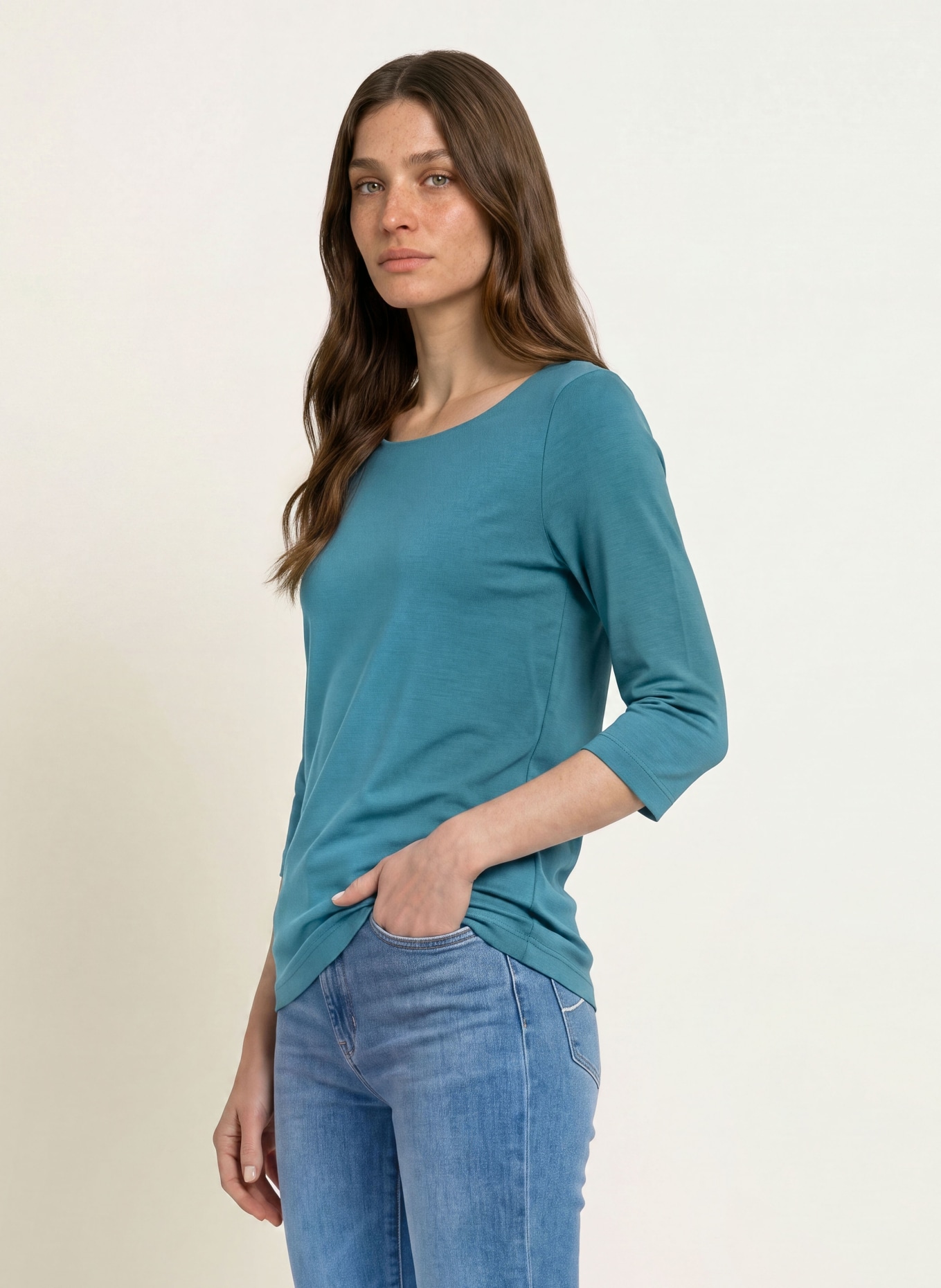 lilienfels Shirt with 3/4 sleeves: TEAL