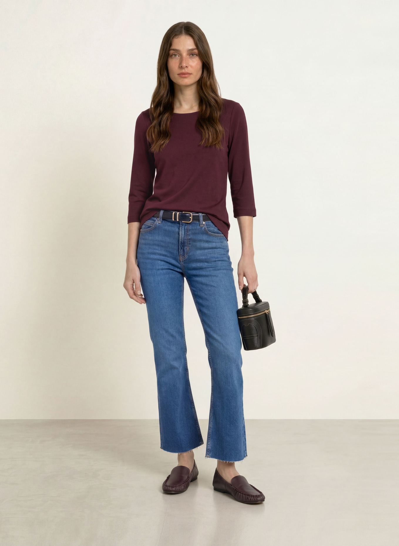 lilienfels Shirt with 3/4 sleeves: DARK RED