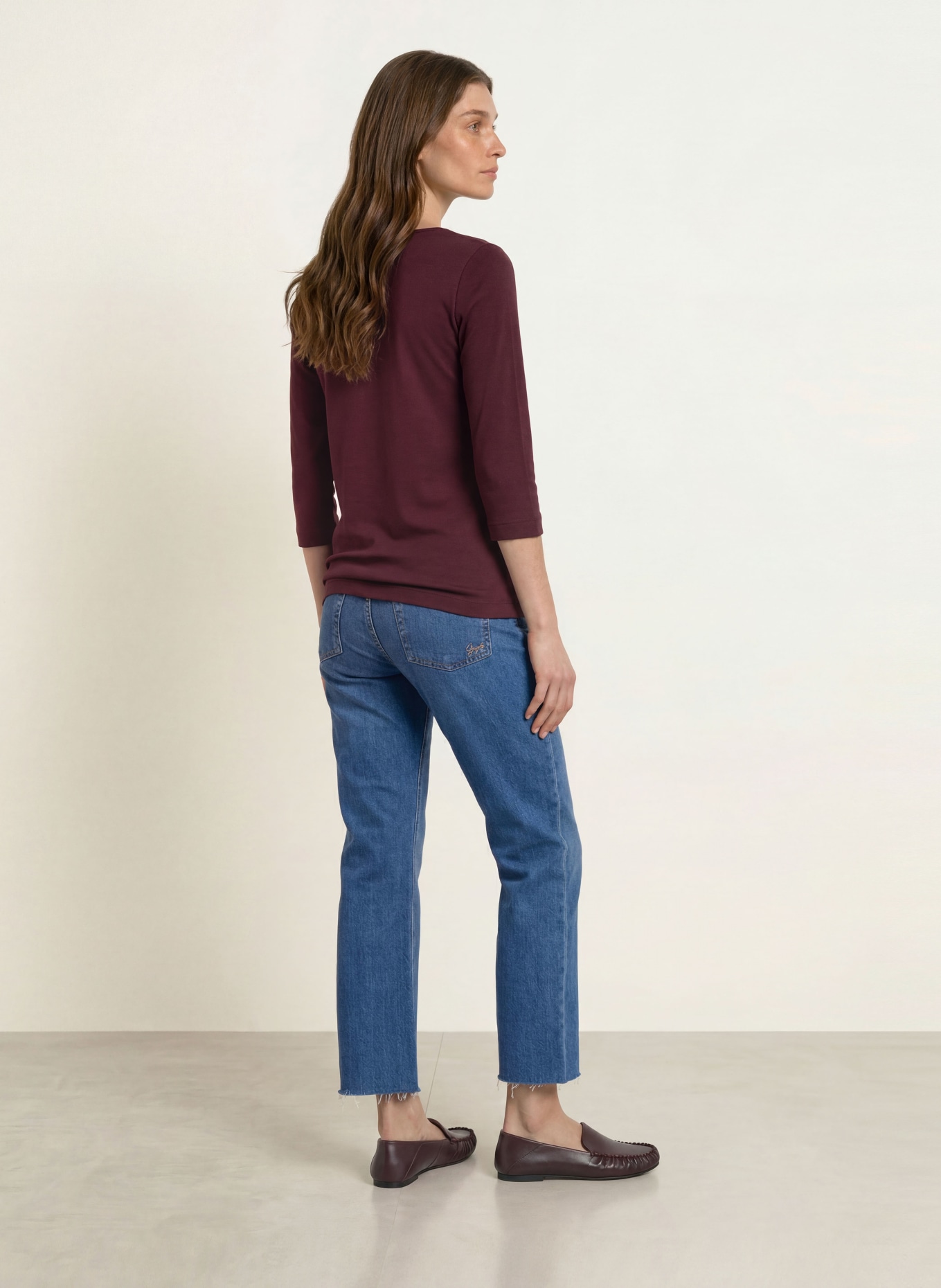 lilienfels Shirt with 3/4 sleeves: DARK RED