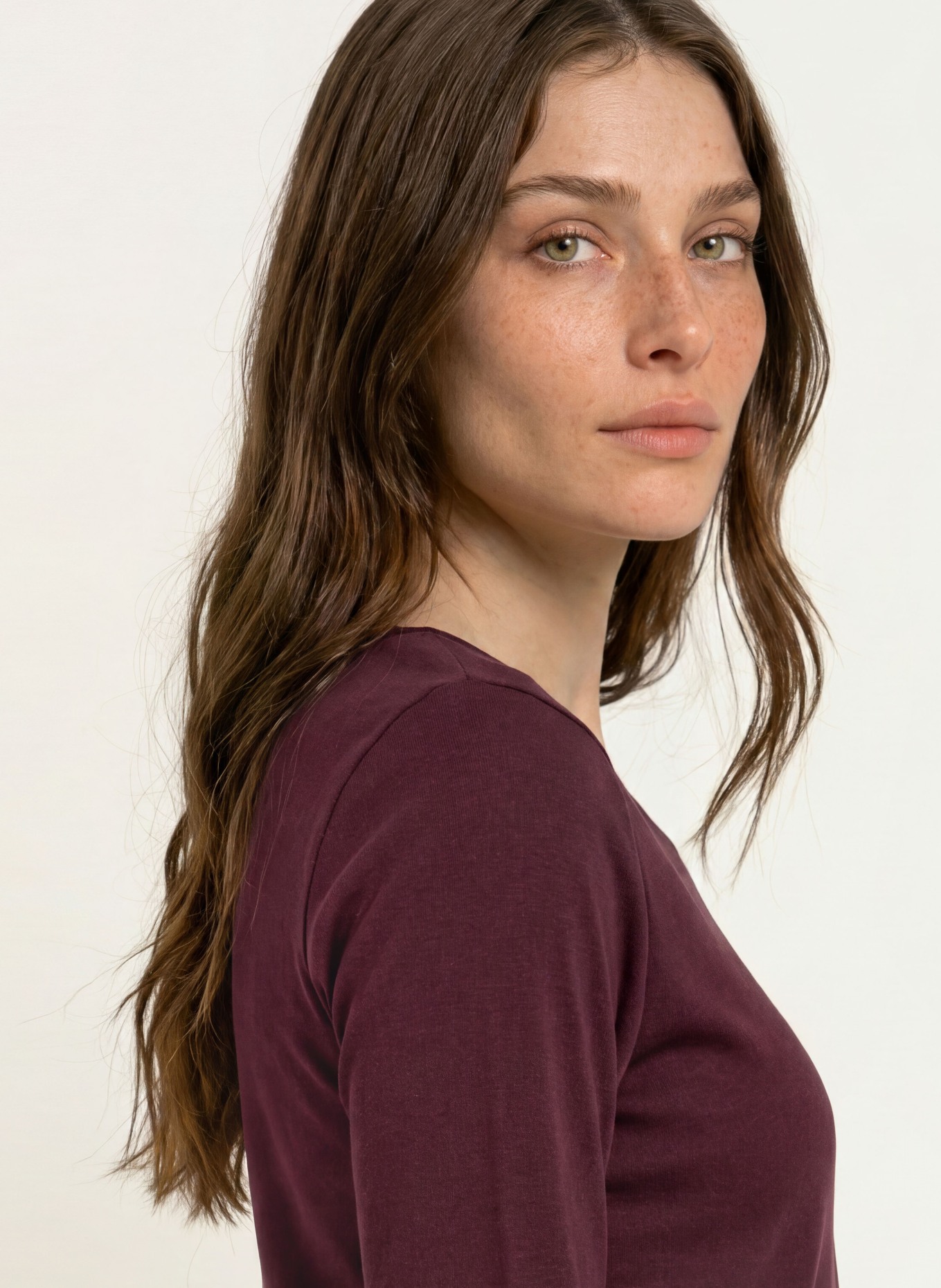 lilienfels Shirt with 3/4 sleeves: DARK RED