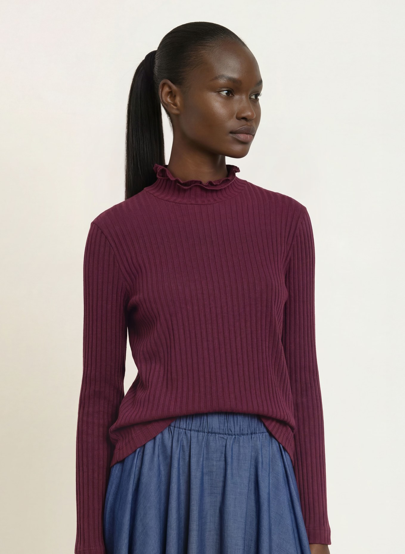 lilienfels Longsleeve: DUNKELLILA