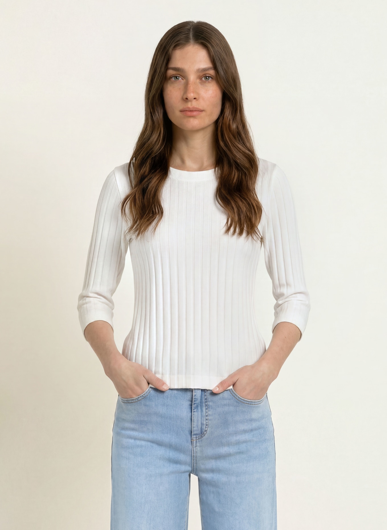 lilienfels Shirt mit 3/4-Arm: WEISS