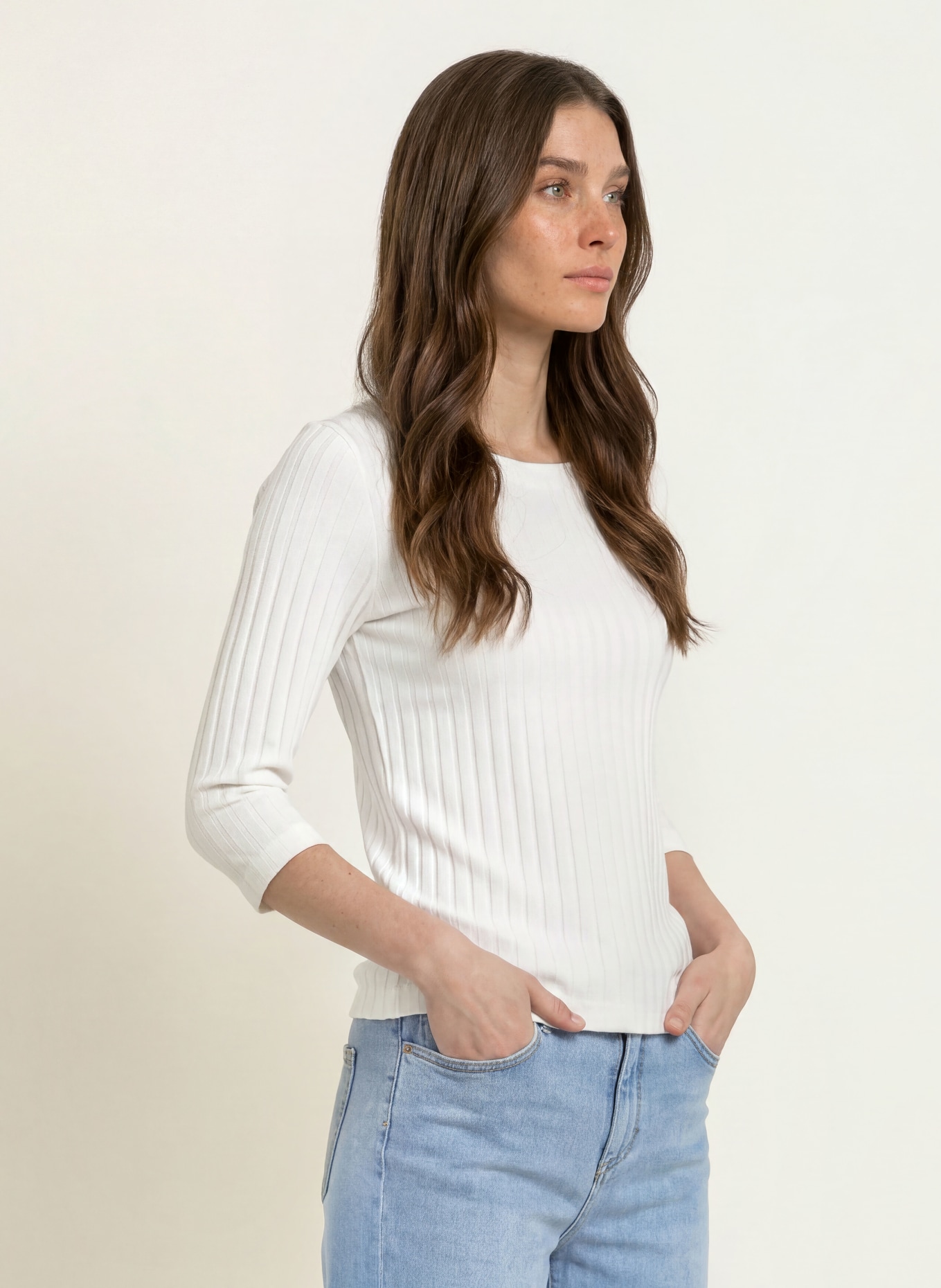 lilienfels Shirt mit 3/4-Arm: WEISS