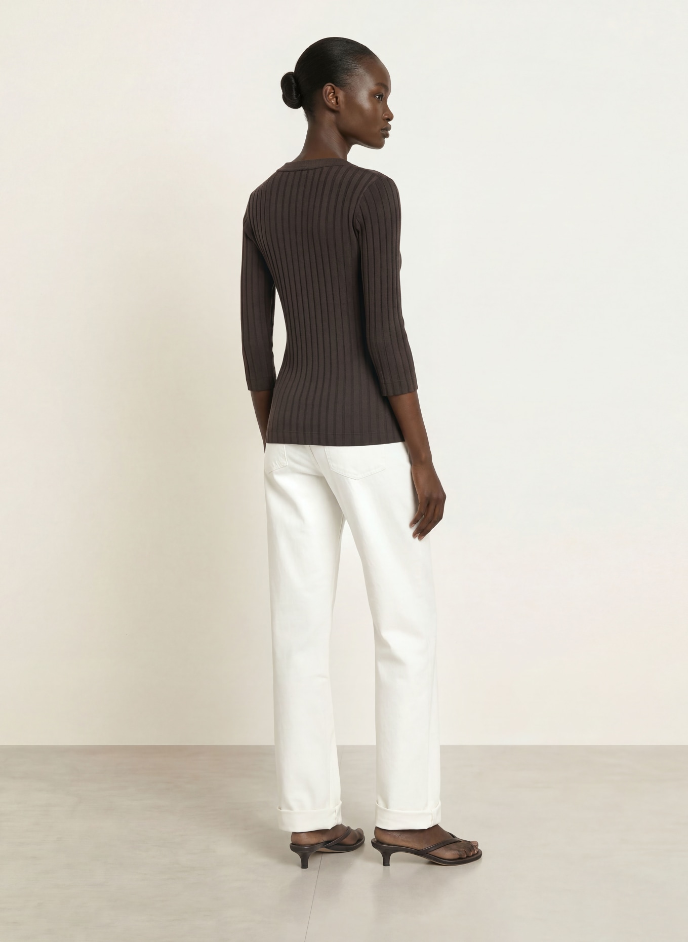 lilienfels Shirt mit 3/4-Arm: DUNKELBRAUN