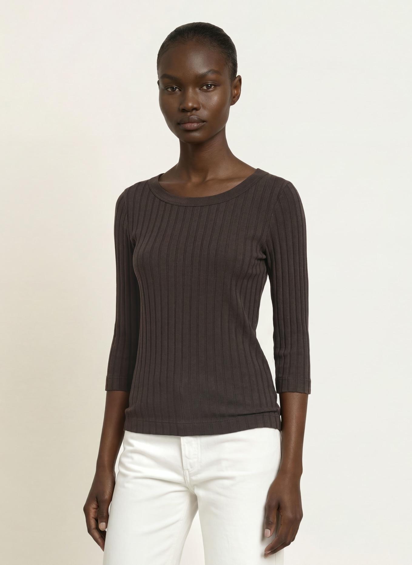 lilienfels Shirt mit 3/4-Arm: DUNKELBRAUN