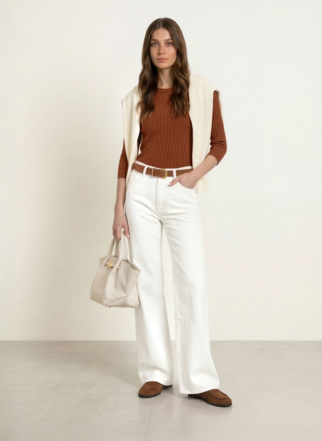 lilienfels Shirt mit 3/4-Arm: BRAUN