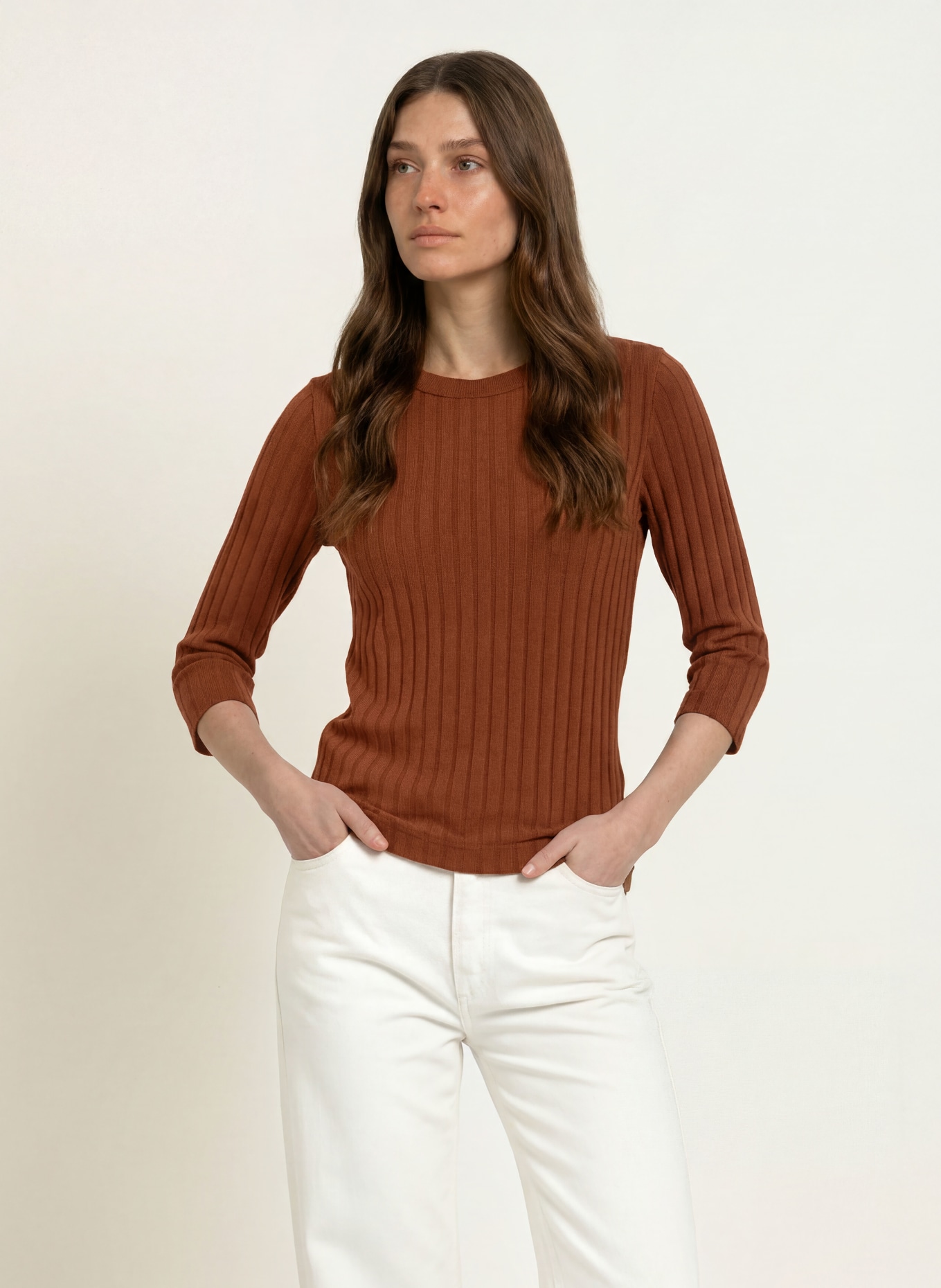 lilienfels Shirt mit 3/4-Arm: BRAUN