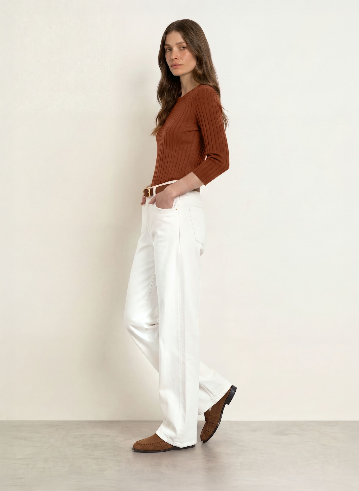 lilienfels Shirt mit 3/4-Arm: BRAUN