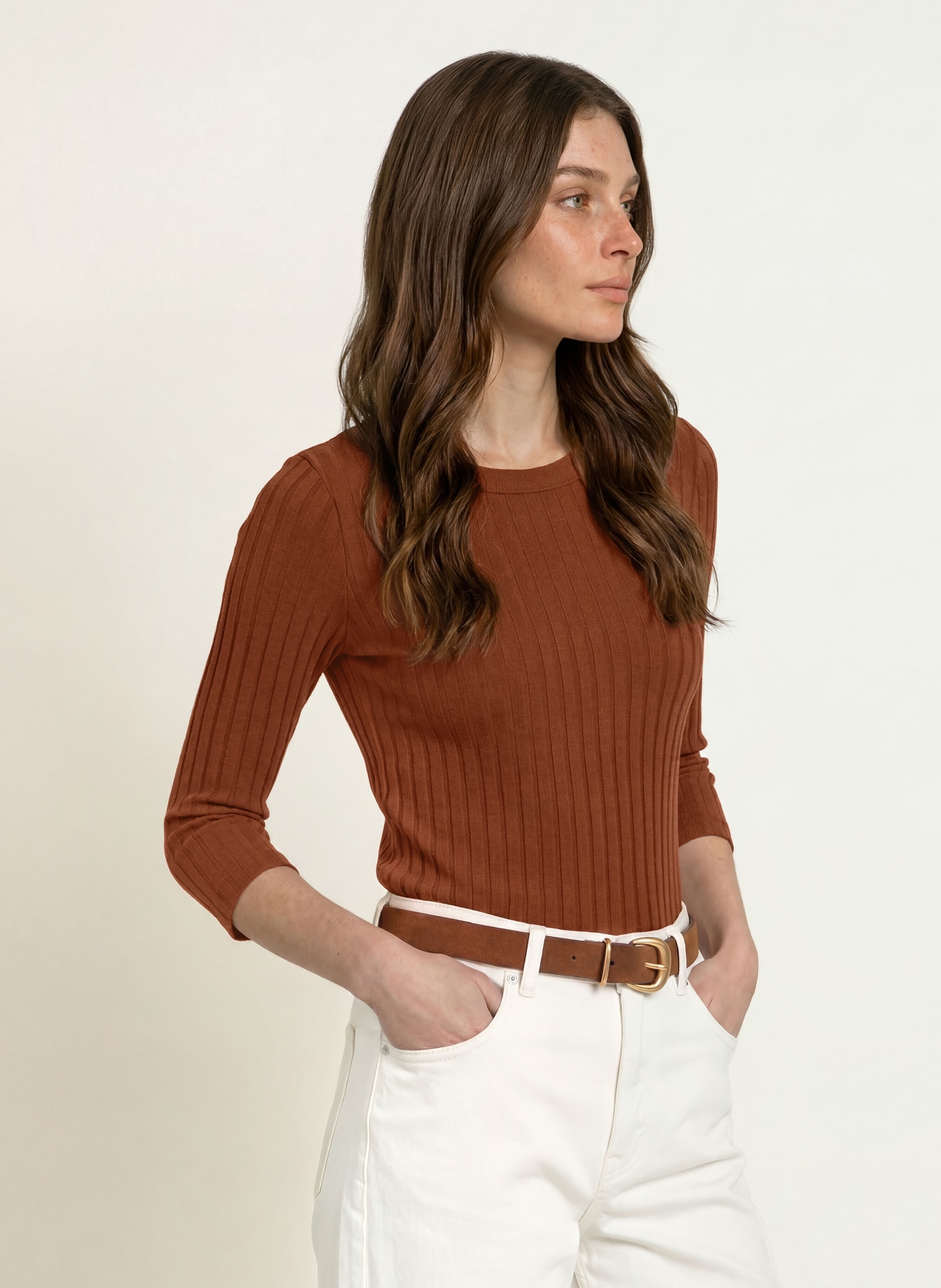 lilienfels Shirt mit 3/4-Arm: BRAUN