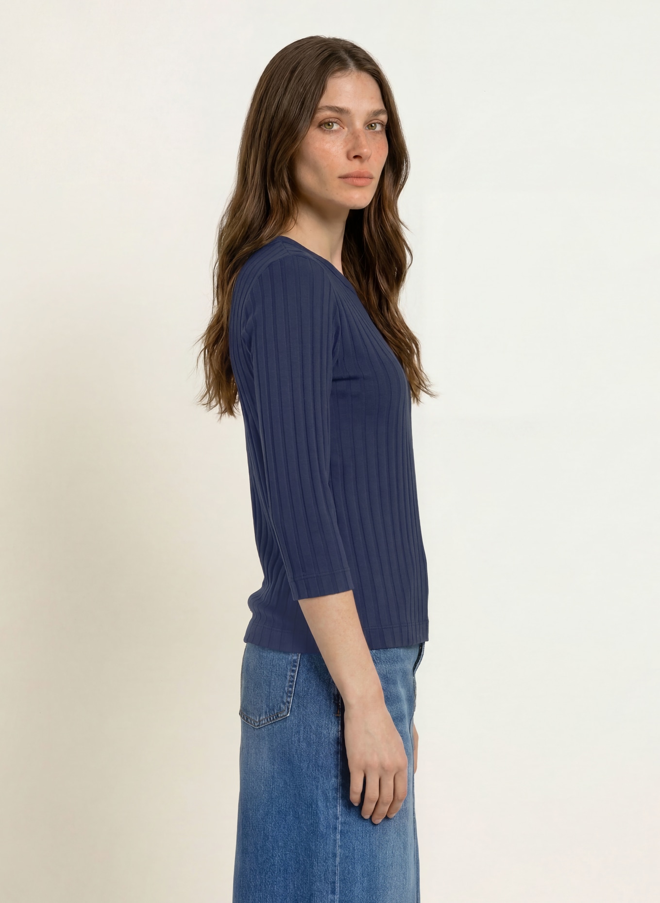 lilienfels Shirt mit 3/4-Arm: DUNKELBLAU