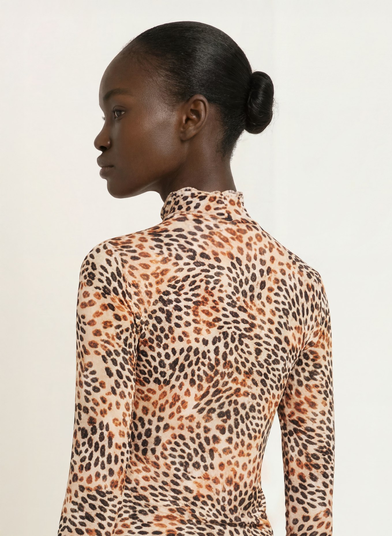 lilienfels Long-sleeve shirt: BEIGE / DARK BROWN / ORANGE