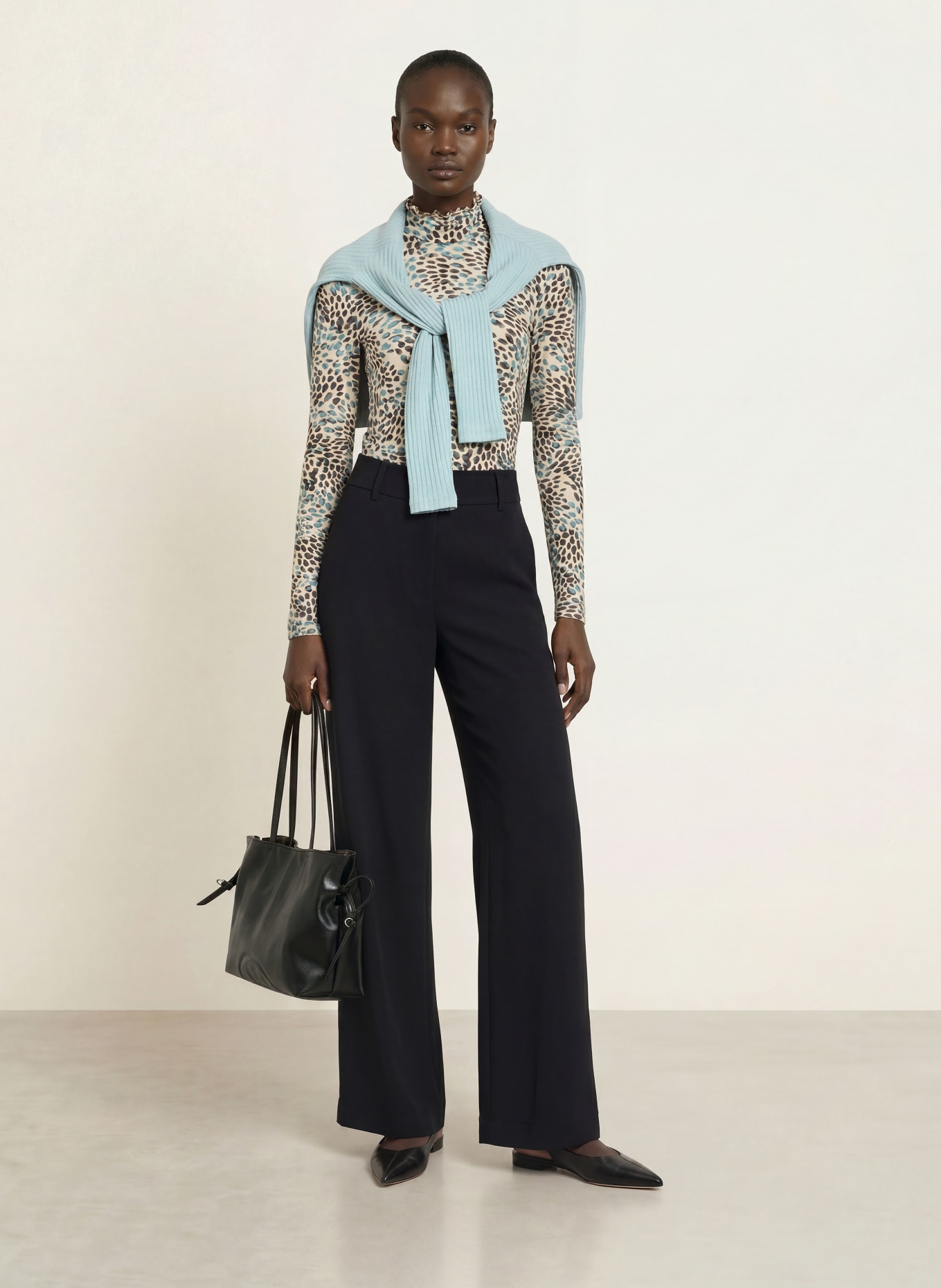 lilienfels Long-sleeve shirt: BEIGE / BLUE / BLACK