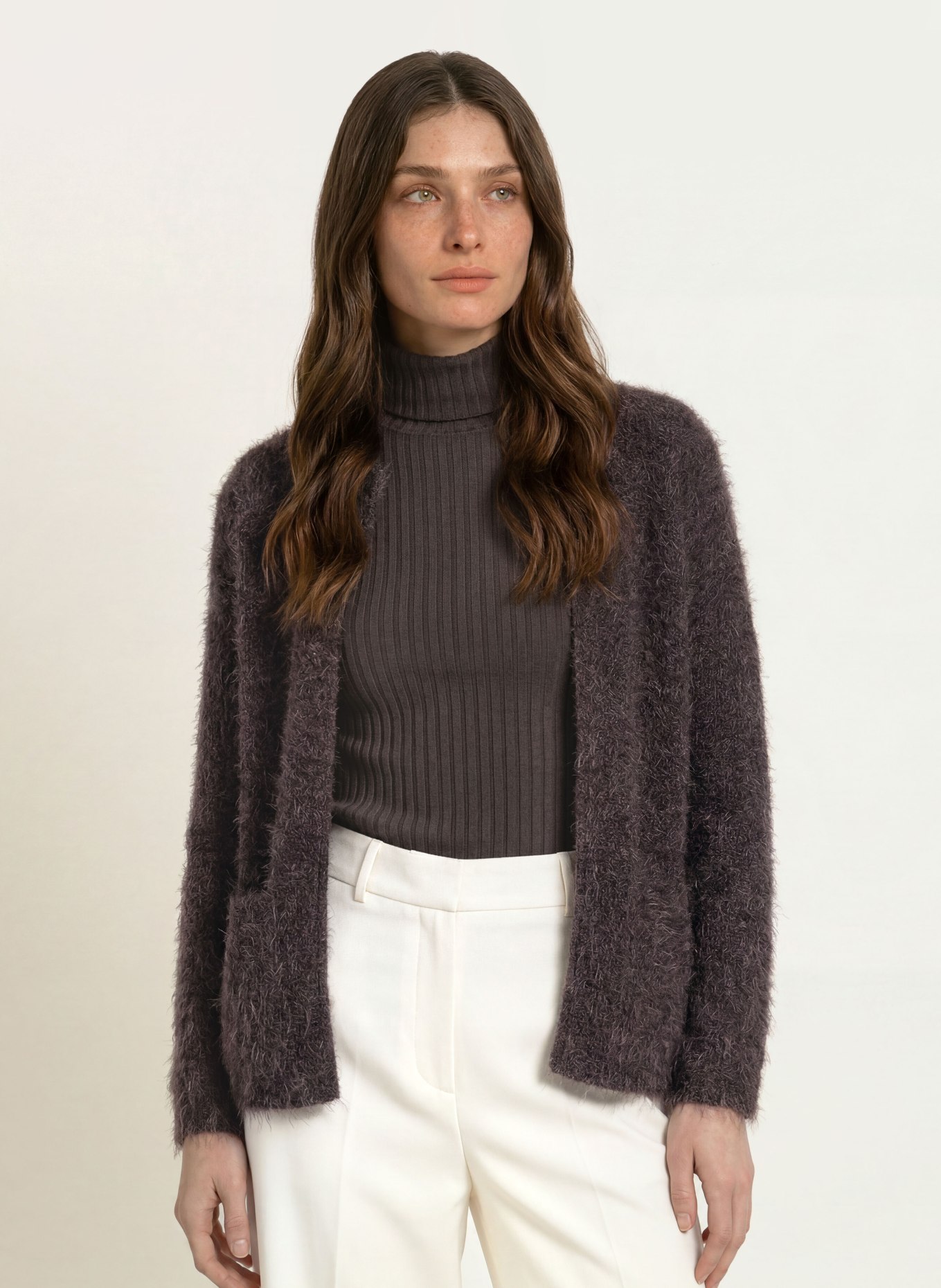 lilienfels Knit wrap: DARK BROWN