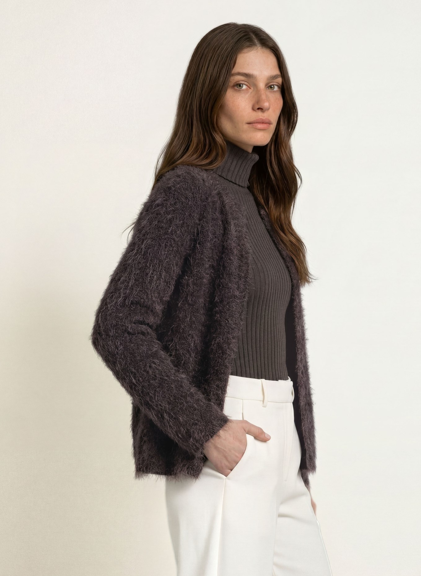 lilienfels Knit wrap: DARK BROWN