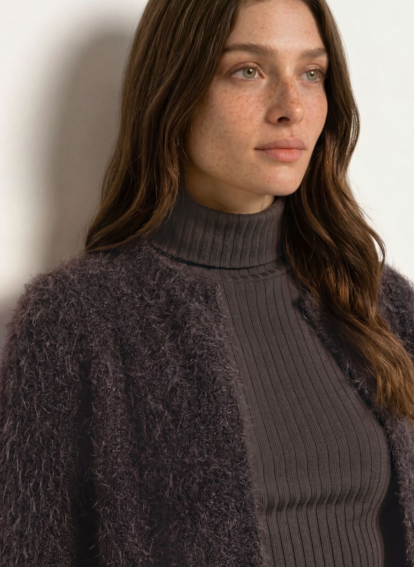 lilienfels Knit wrap: DARK BROWN
