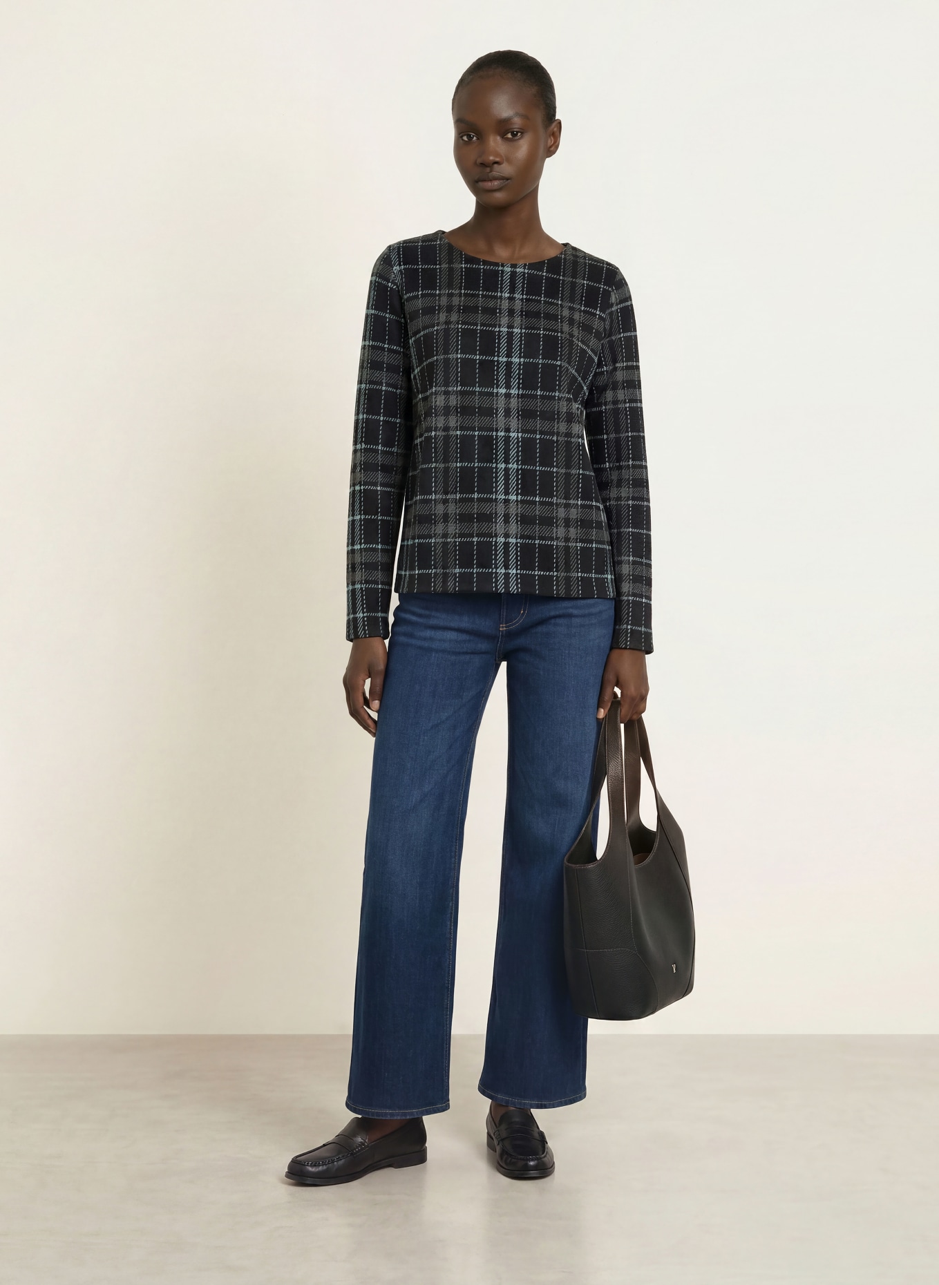 lilienfels Longsleeve: SCHWARZ / GRAU / HELLBLAU