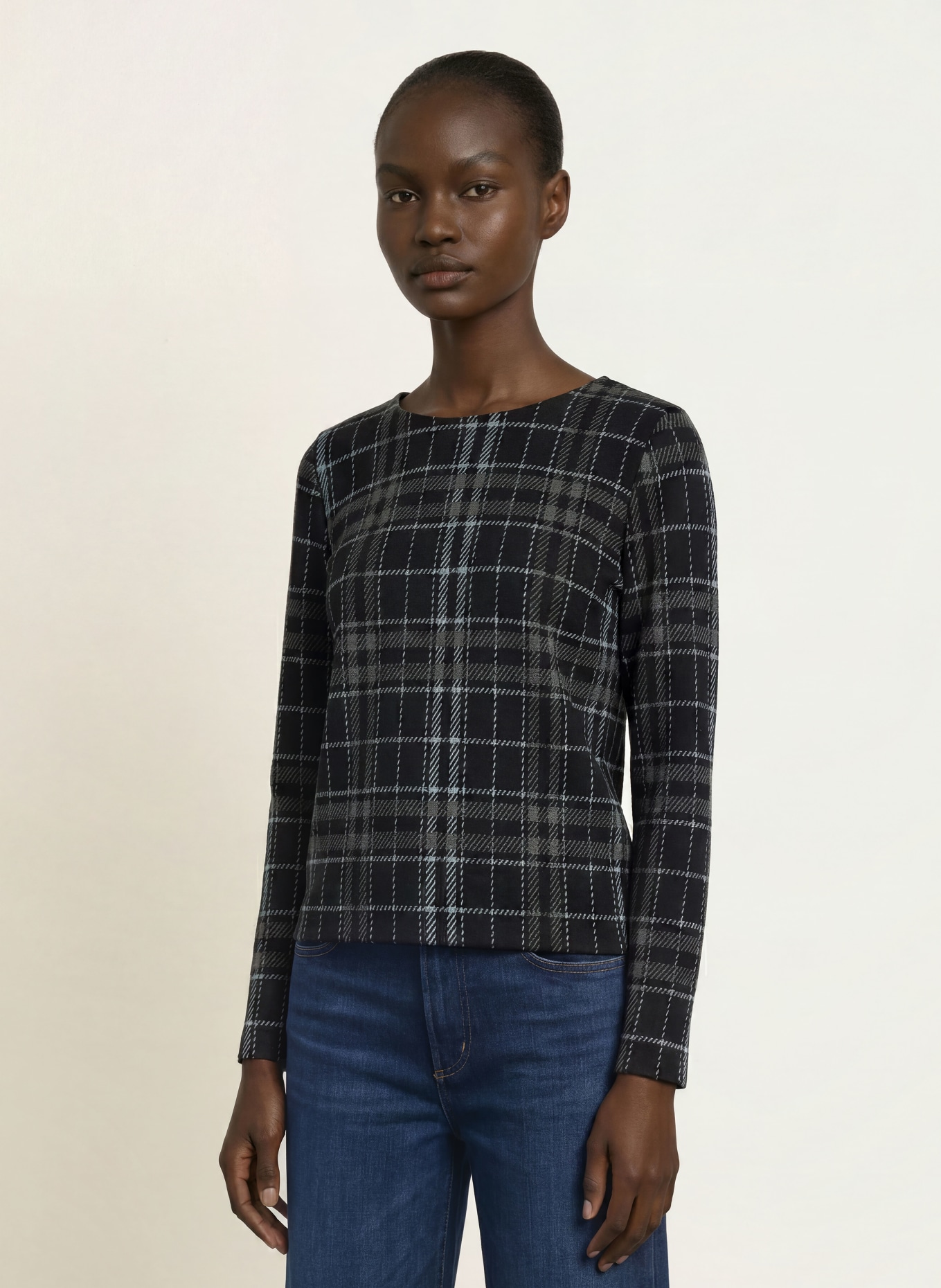 lilienfels Longsleeve: SCHWARZ / GRAU / HELLBLAU