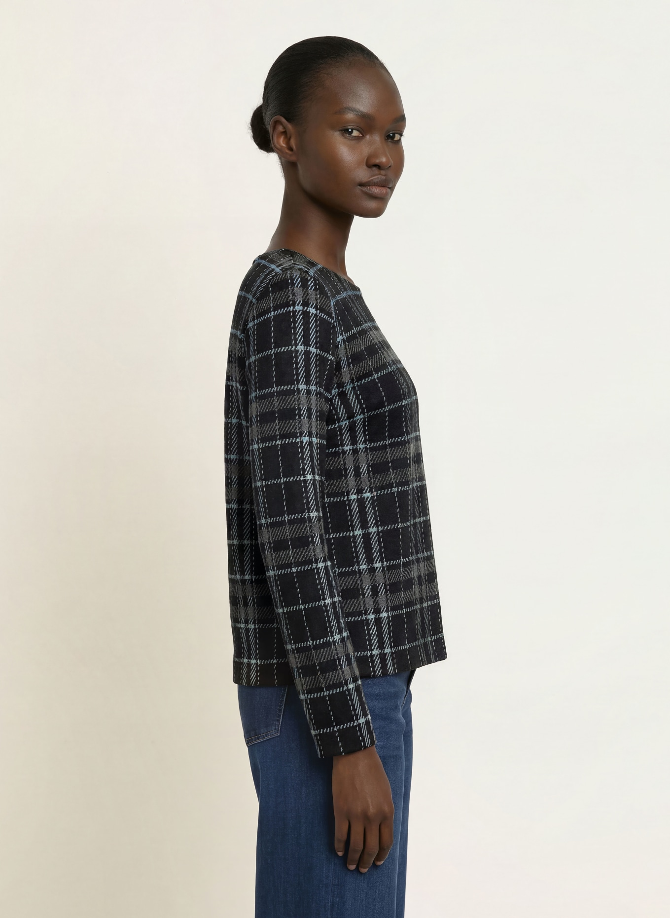 lilienfels Longsleeve: SCHWARZ / GRAU / HELLBLAU