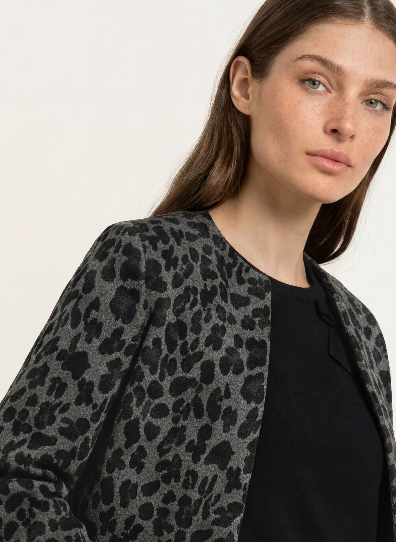 lilienfels Cardigan cu blană artificială: NEGRU / GRI
