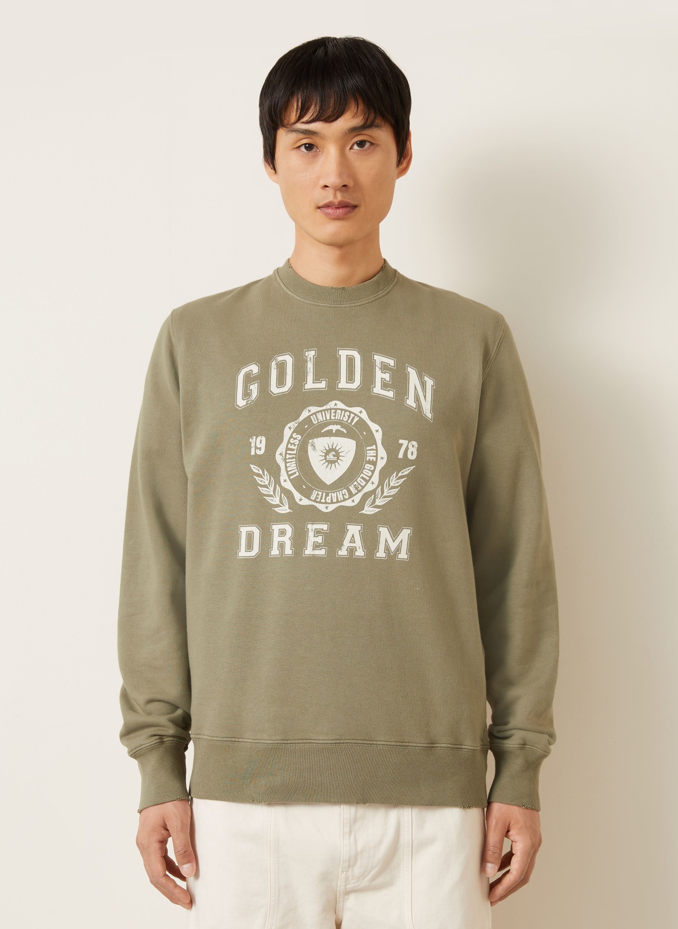 GOLDEN GOOSE Bluza ARCHIBALD: KHAKI / KREMOWY