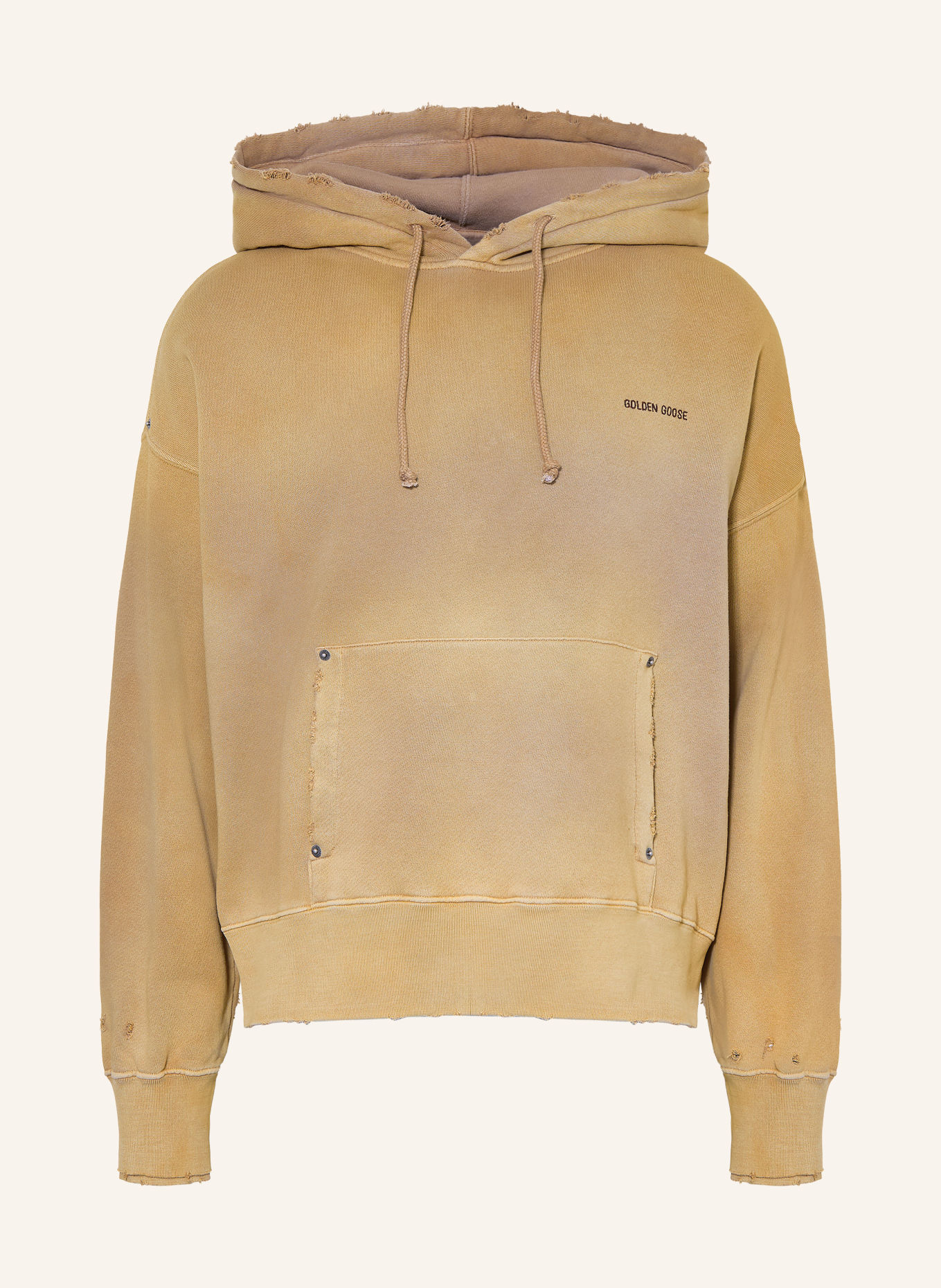 GOLDEN GOOSE Sweat à capuche JOURNEY avec rivets: BEIGE