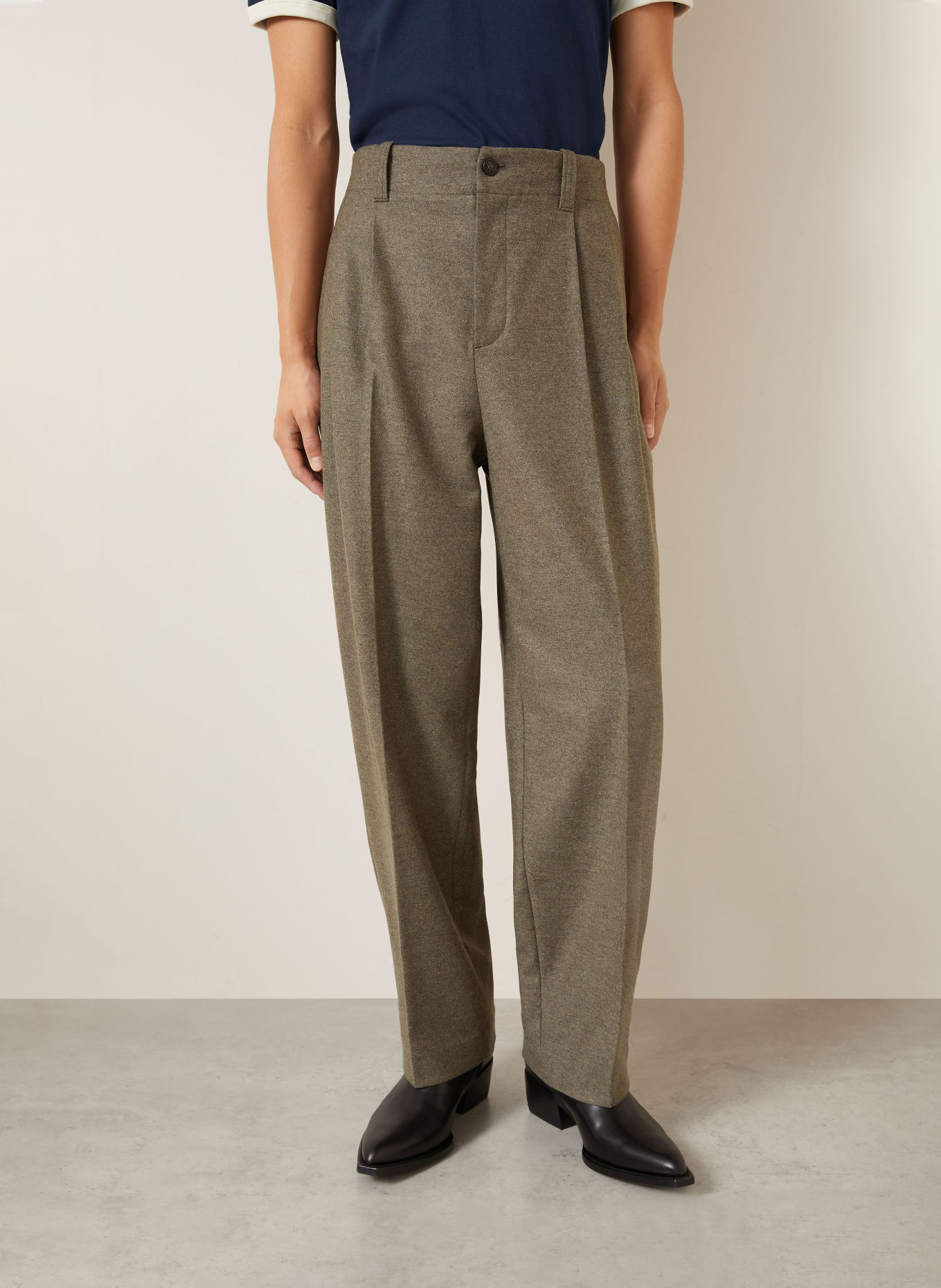 GOLDEN GOOSE Pantalon en flanelle JOURNEY, coupe régulière: GRIS