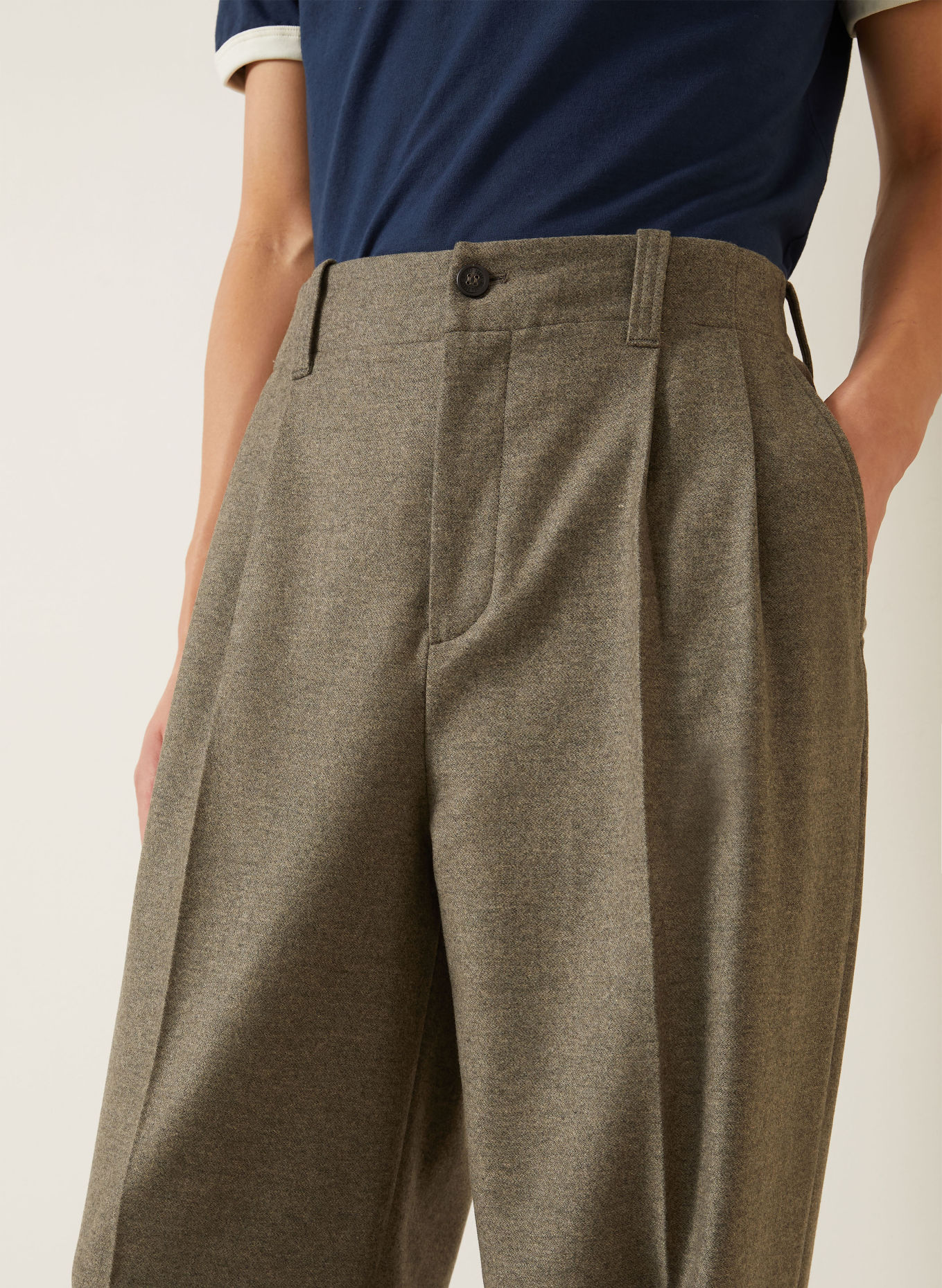 GOLDEN GOOSE Pantalon en flanelle JOURNEY, coupe régulière: GRIS