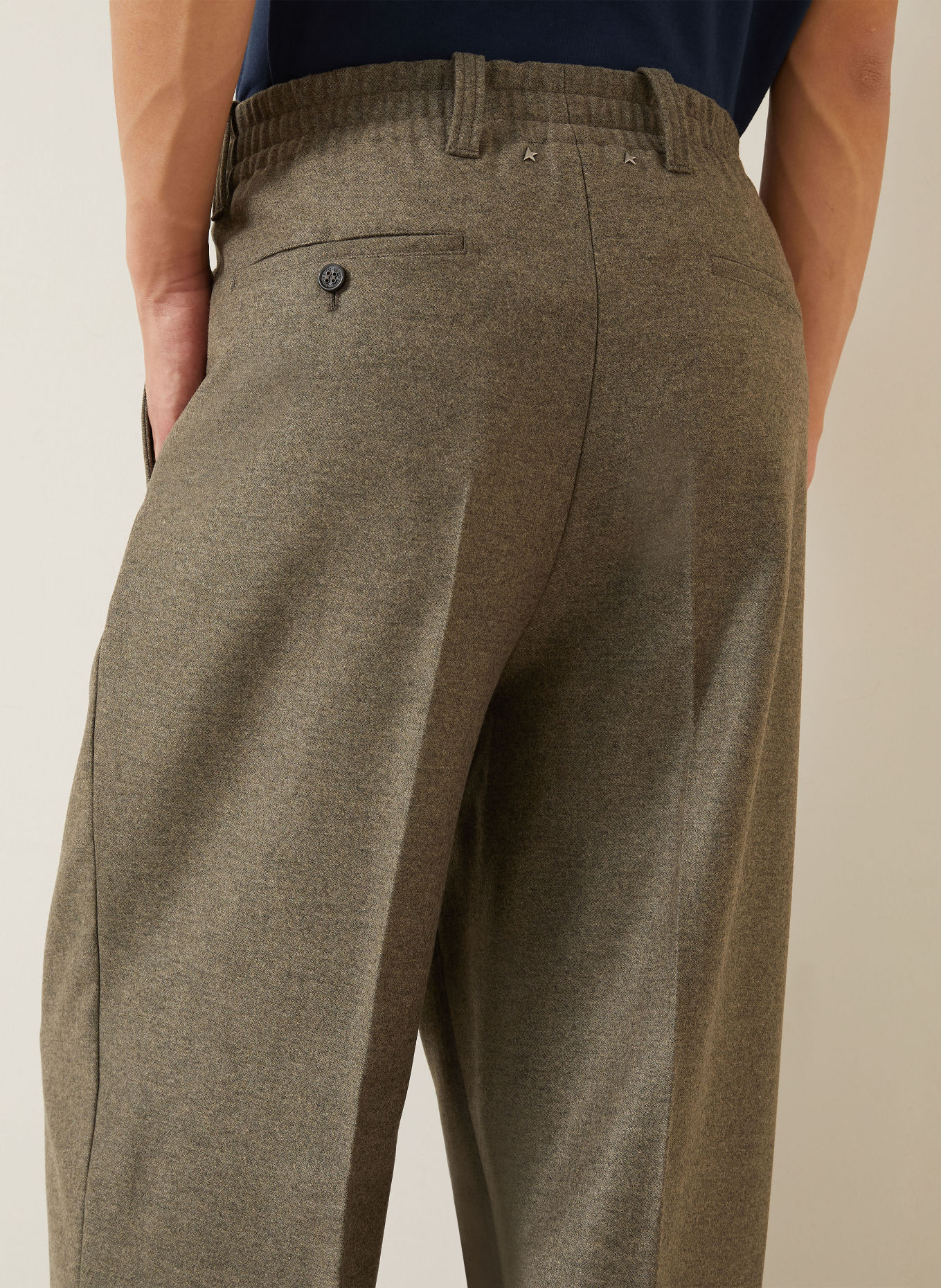 GOLDEN GOOSE Pantalon en flanelle JOURNEY, coupe régulière: GRIS