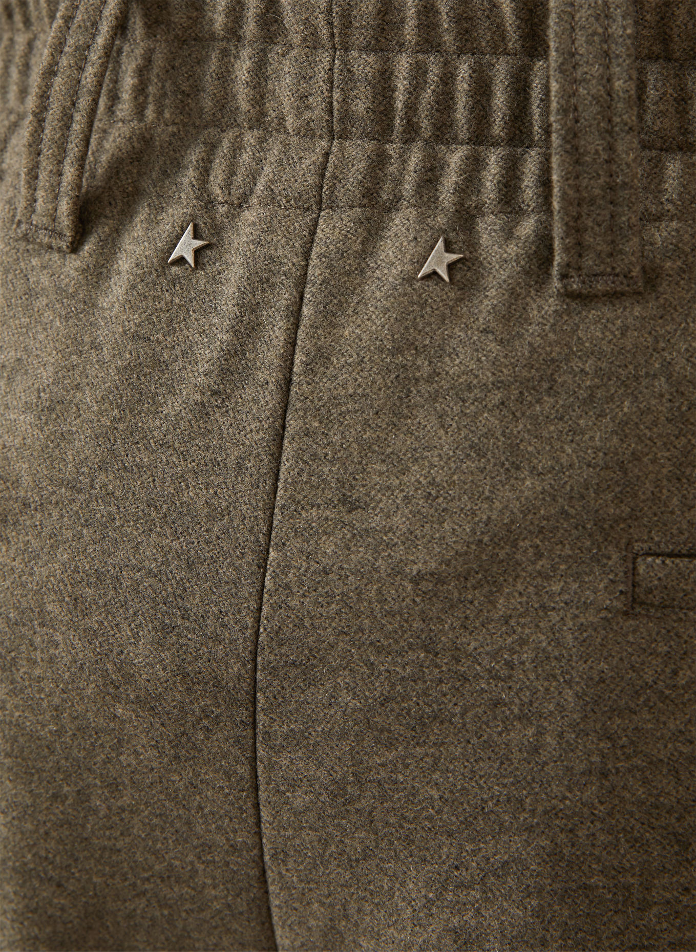 GOLDEN GOOSE Pantalon en flanelle JOURNEY, coupe régulière: GRIS
