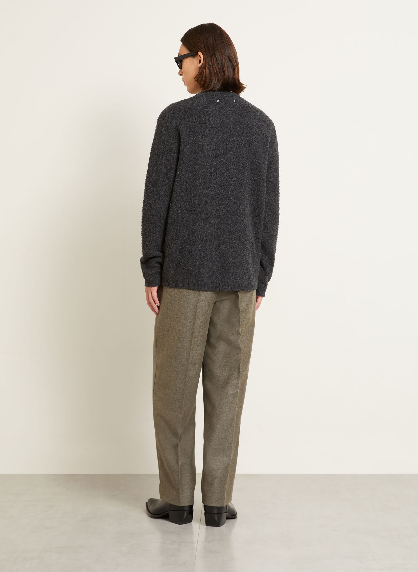GOLDEN GOOSE Pull JOURNEY: GRIS FONCÉ