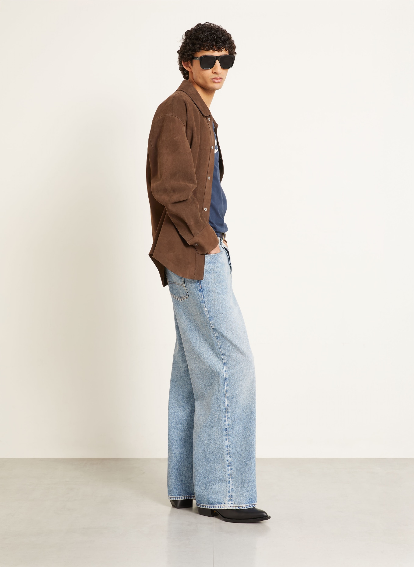 GOLDEN GOOSE PARKER-jeans met normale pasvorm en studs: 50100 BLUE/ HERITAGE WHITE