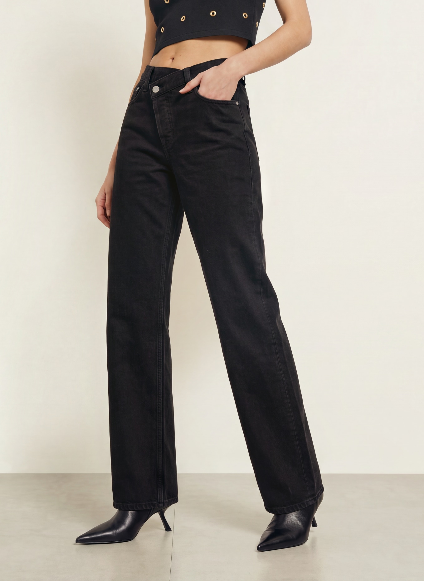 AGOLDE Jeansy typu barrel ARC CRISS CROSS: pha phase (dk lightly worn blk)