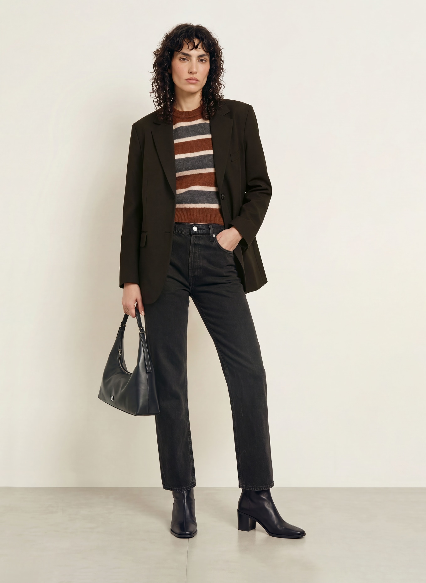AGOLDE Straight jeans 90's PINCH WAIST: vnta vanta (dk marbled blk)