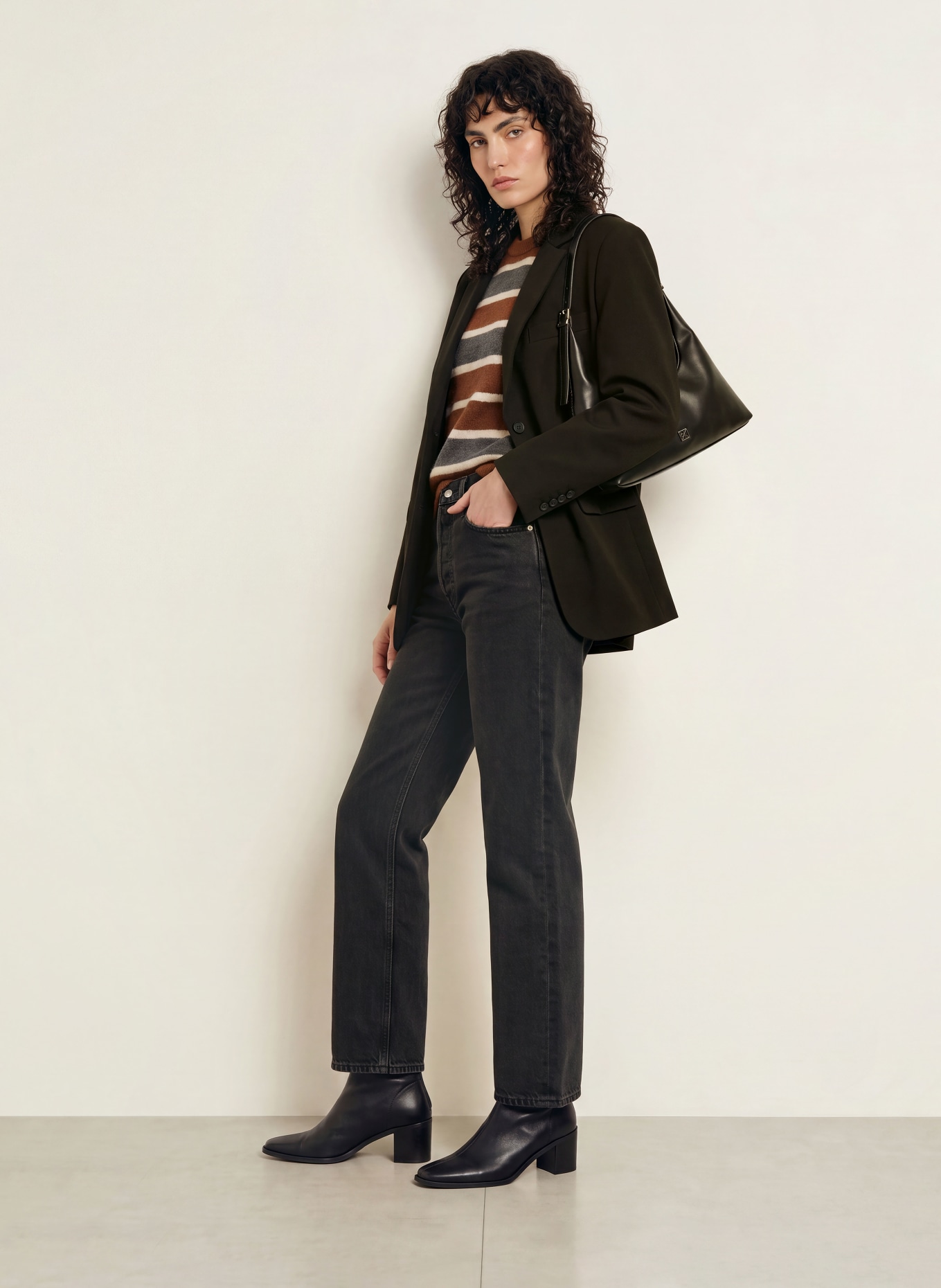 AGOLDE Straight jeans 90's PINCH WAIST: vnta vanta (dk marbled blk)