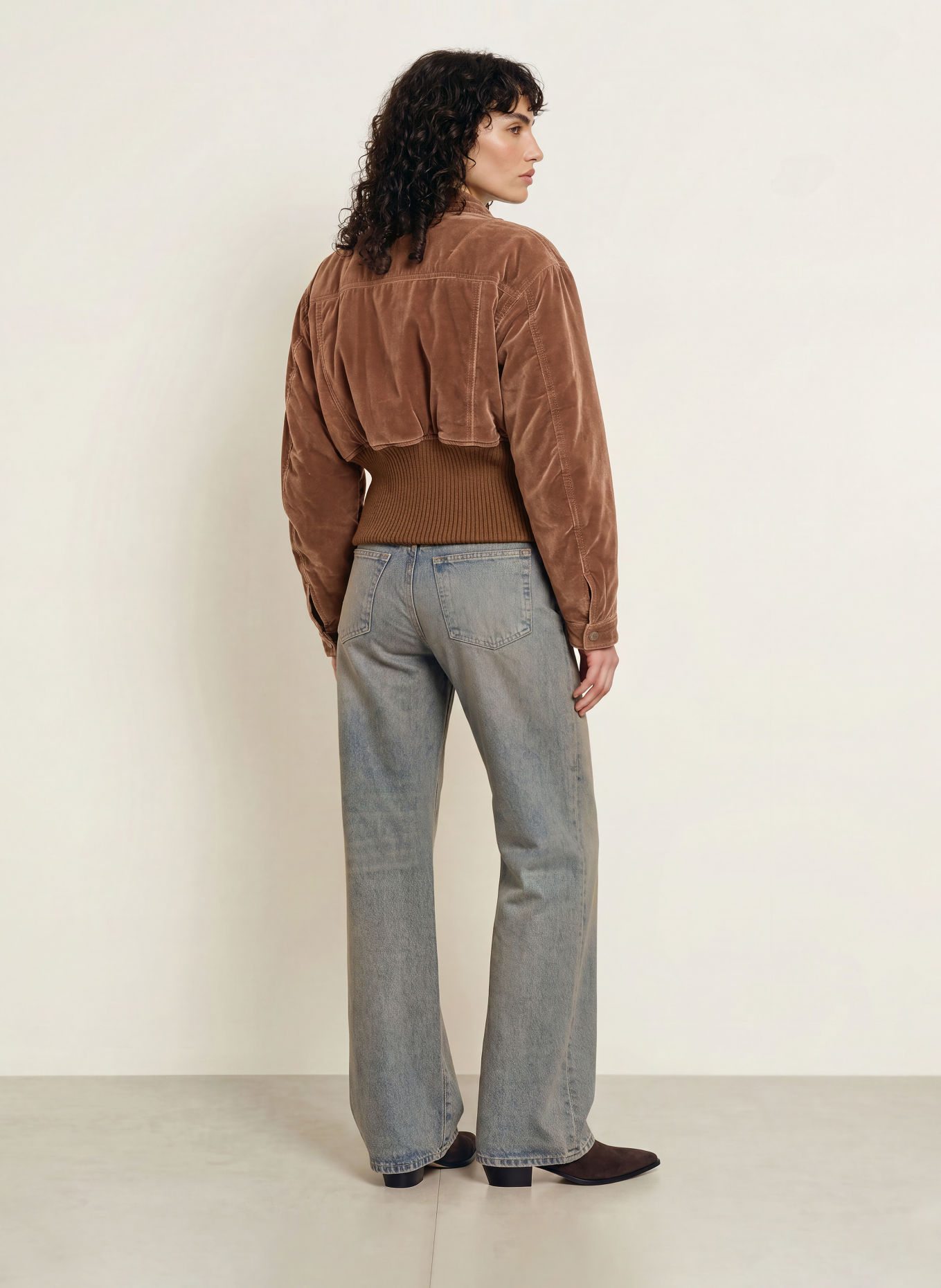HAIKURE Blouson VIVIENNE en velours: MARRON